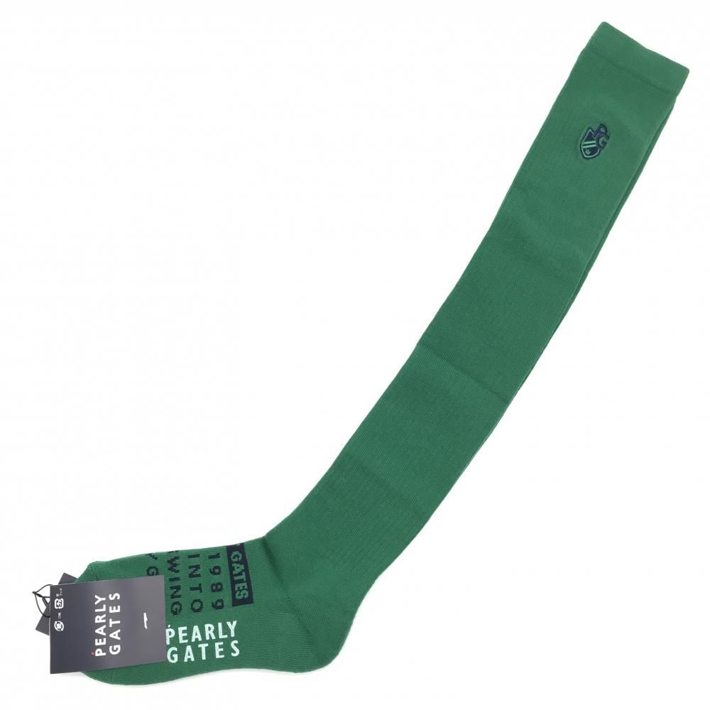 新品】パーリーゲイツ ニーハイソックス グリーン×ネイビー ロゴ 日本