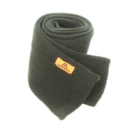 アンデルセンアンデルセン Andersen-Andersen ニットマフラー スリムロング ロゴ ワンポイント ダークカーキ |AH6 GY99