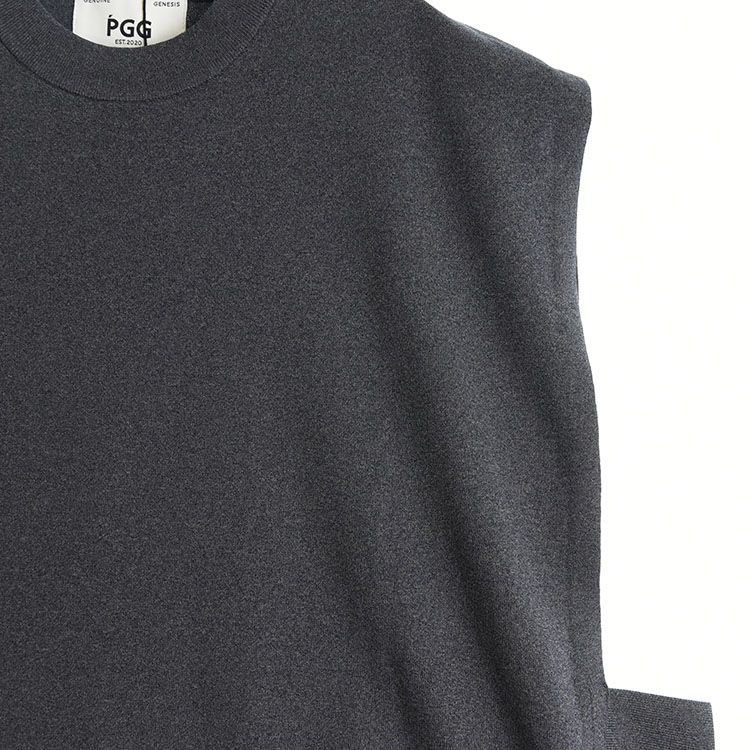 パーリーゲイツ｜レディース｜Mサイズ｜PGGニットベスト ｜グレー系｜春夏｜古着ゴルフウェア