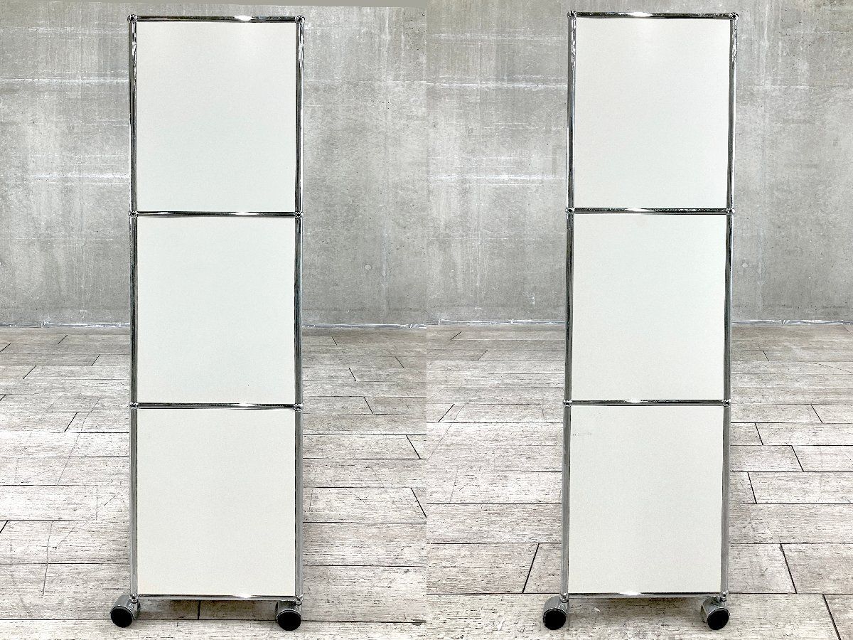 USMハラー 3列３段キャビネット ピュアホワイ D キャスター付き モジュラーシステム MARWIL-DEMENAGEMENTS_CH