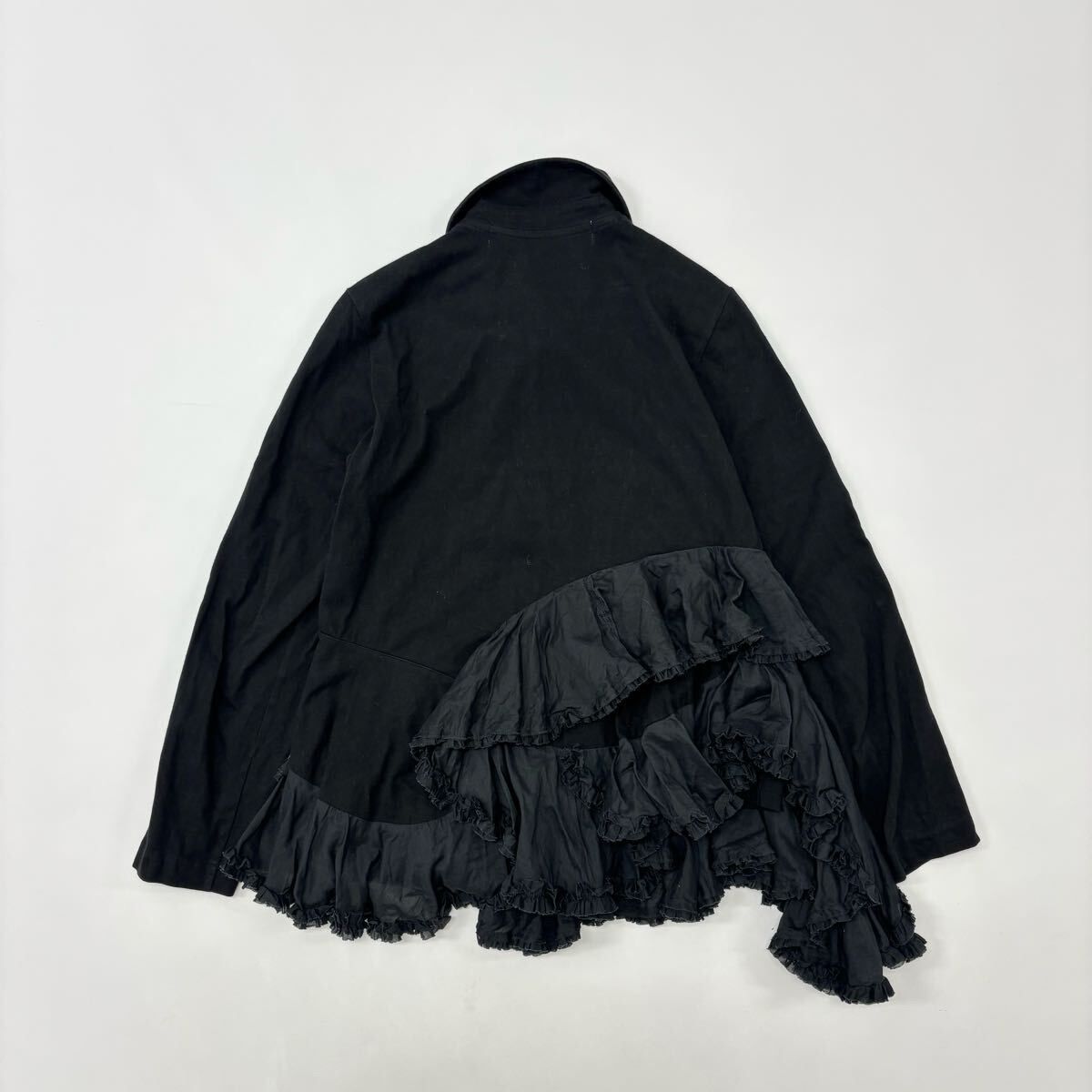 22 ss 2025 tao COMME des GARCONS タオ コム デ ギャルソン 丸襟 フリル カーディガン シャツ BLACK ブラック サイズ M 711-0090