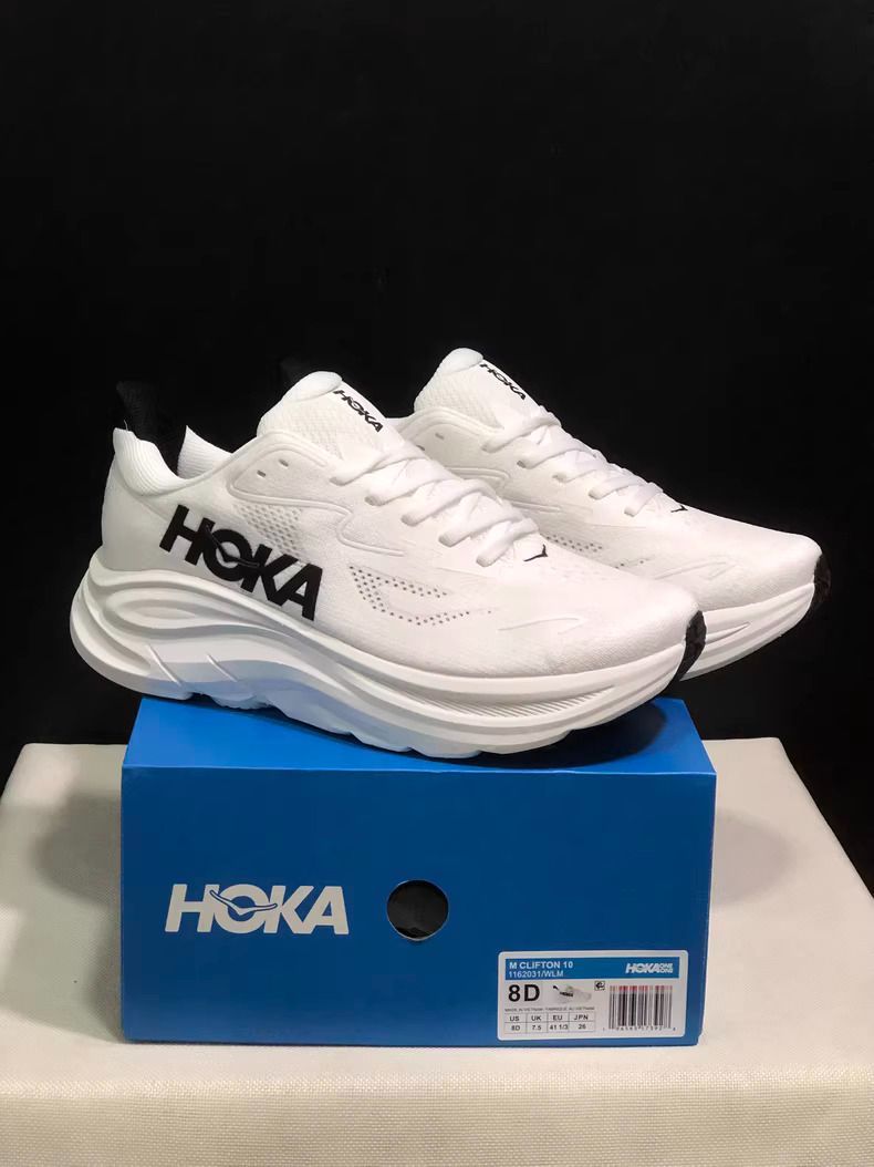 期間 ホカオネオネ HOKA ONE ONE CLIFTON 10 ホカ エム クリフトン 10 軽量 ロートップ アウトドア トレイル ランニングシューズ ホワイト ブラック スニーカー JP28