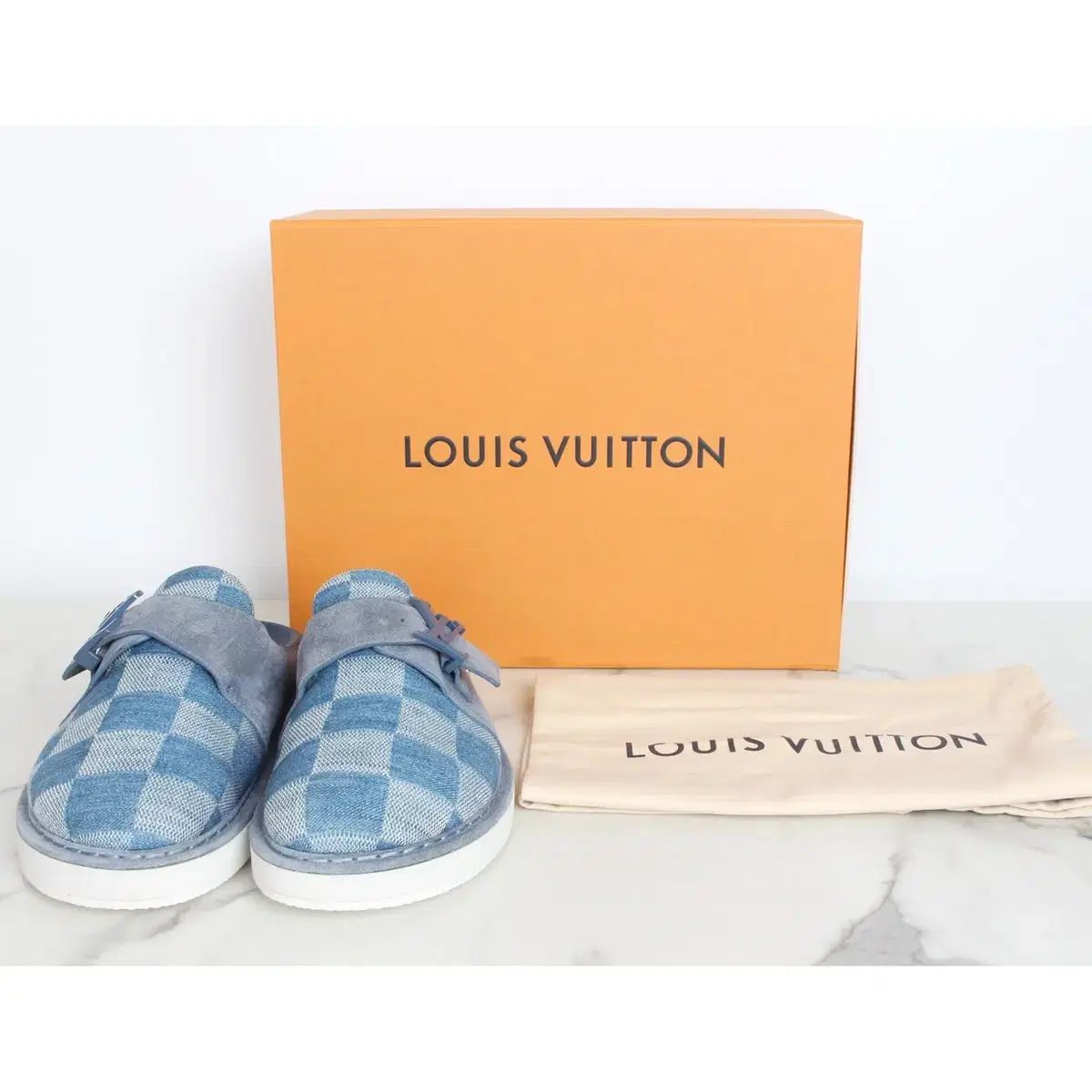 Louis Vuitton LV デニム ダミエ ミュール サンダル 7 260