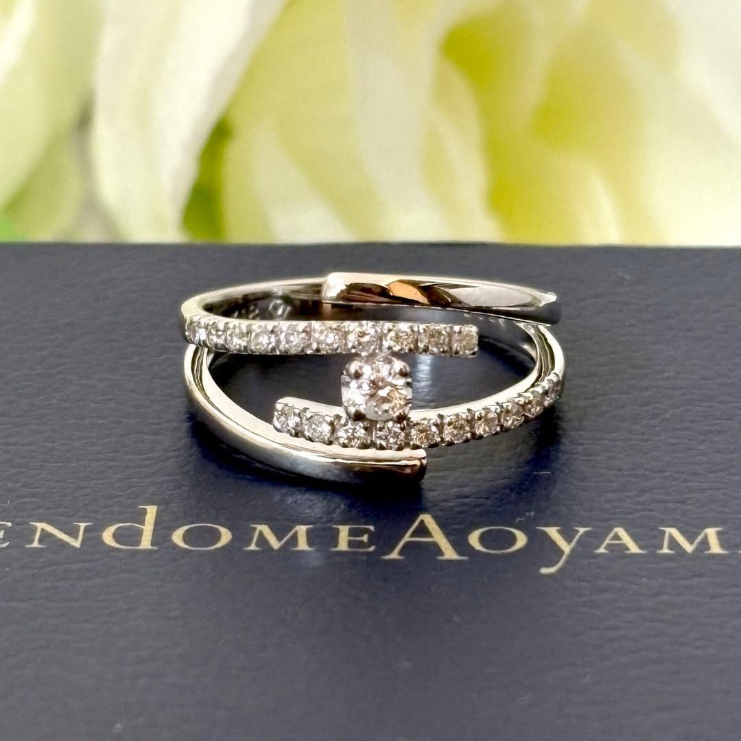 281 ヴァンドーム青山 K18 ダイヤモンド 0.28ct リング