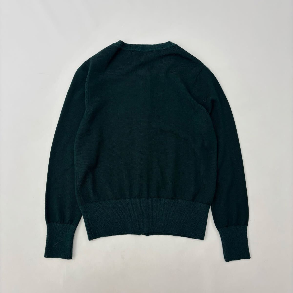 MAISON KITSUNE メゾン キツネ ウール クルーネック ワッペン付き カーディガン グリーン 系 サイズ M 711-0040