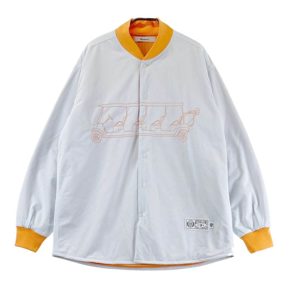 サイズ 4 RUSSELUNO ラッセルノ STADIUM SHIRTS 蓄熱 スタジアムジャンパー ジャケット 刺繍 ブルー系 240101407244 ゴルフウェア メンズ ストスト