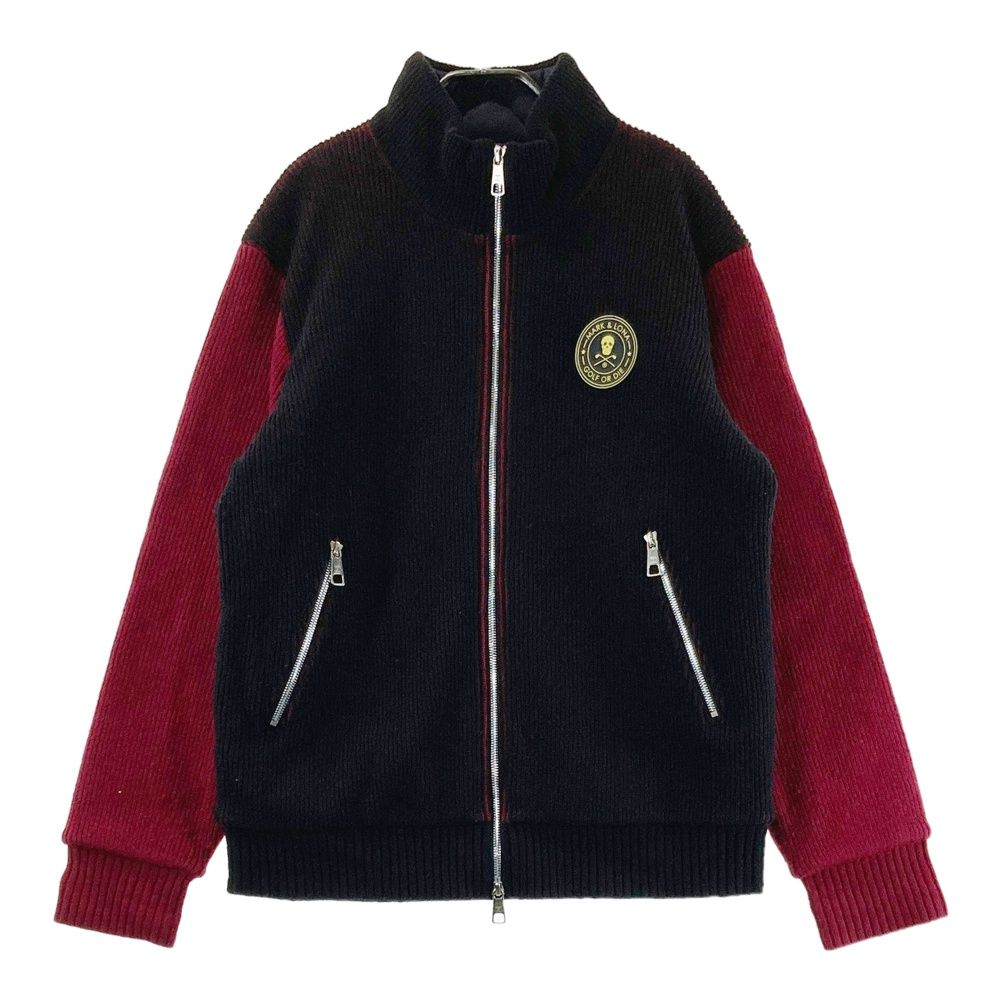 サイズ 50 MARK-LONA マークアンドロナ 裏地付 ウール混ニット切替 中綿ジャケット ブラック系 240101411030 ゴルフウェア メンズ ストスト