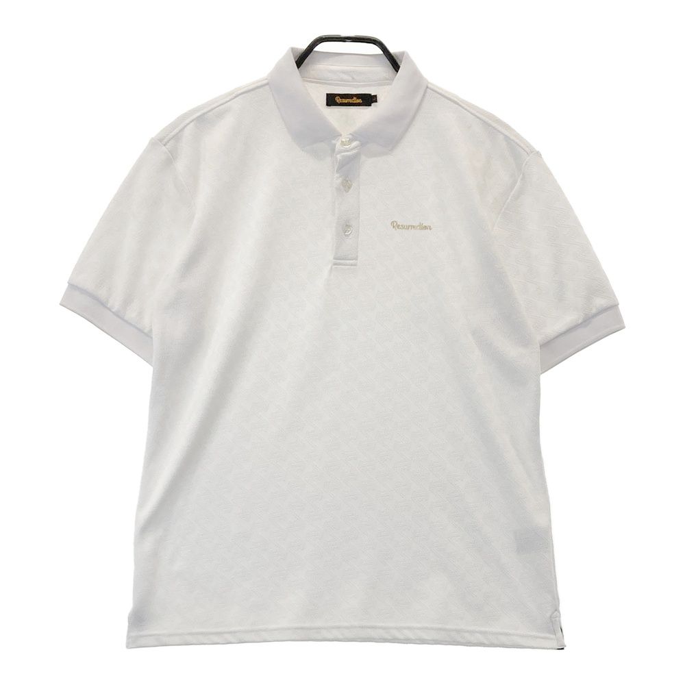 サイズ：L RESURRECTION レザレクション 半袖ポロシャツ 総柄 ホワイト