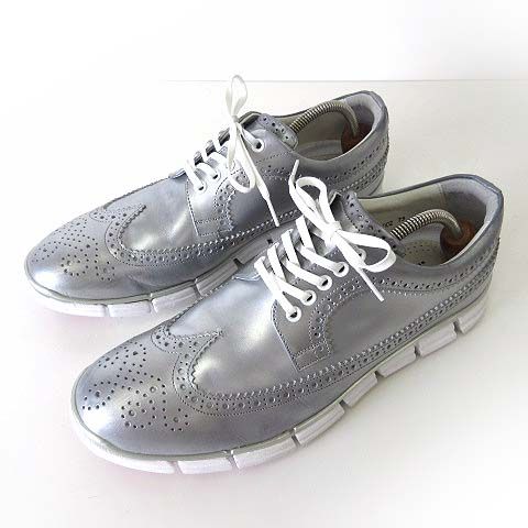 キナシ ヒロシツボウチ 木梨サイクル×HIROSHI TSUBOUCHI/ウイングチップ スウェード切替 スニーカー/7.5/ネイビー J805 ヒロシツボウチ×木梨サイクル コラボスニーカー（トリコロール）