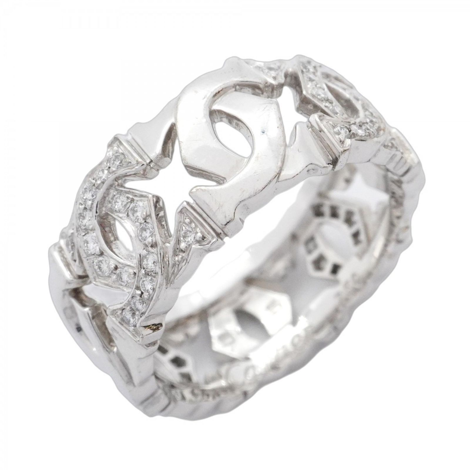 カルティエ Cartier カルティエ リング アントルラセ K18WG ホワイトゴールド ダイヤモンド #55メンズ レディース