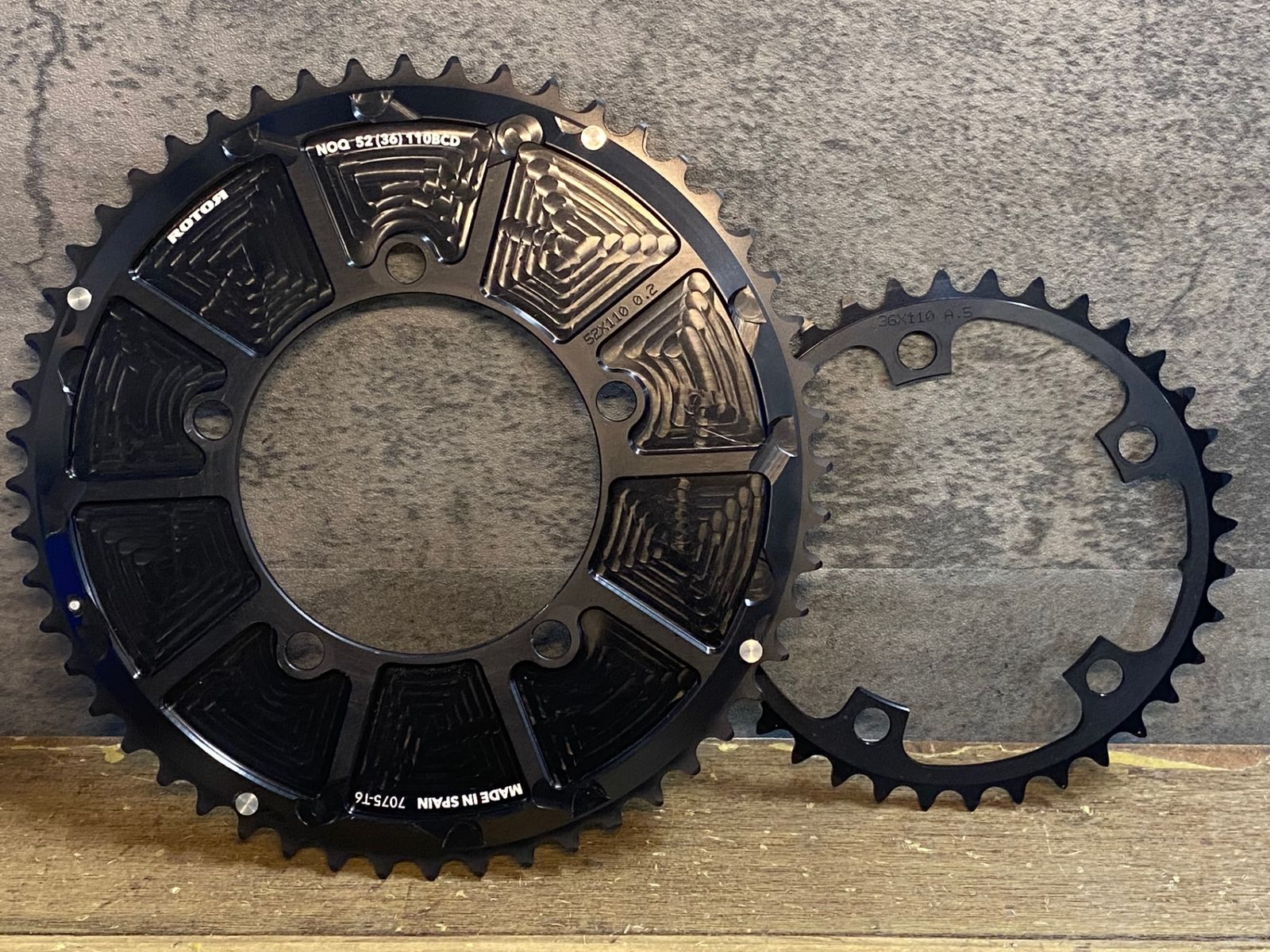 JN620 ローター ROTOR Q CARBON チェーンリング 52|36T PCD 110mm