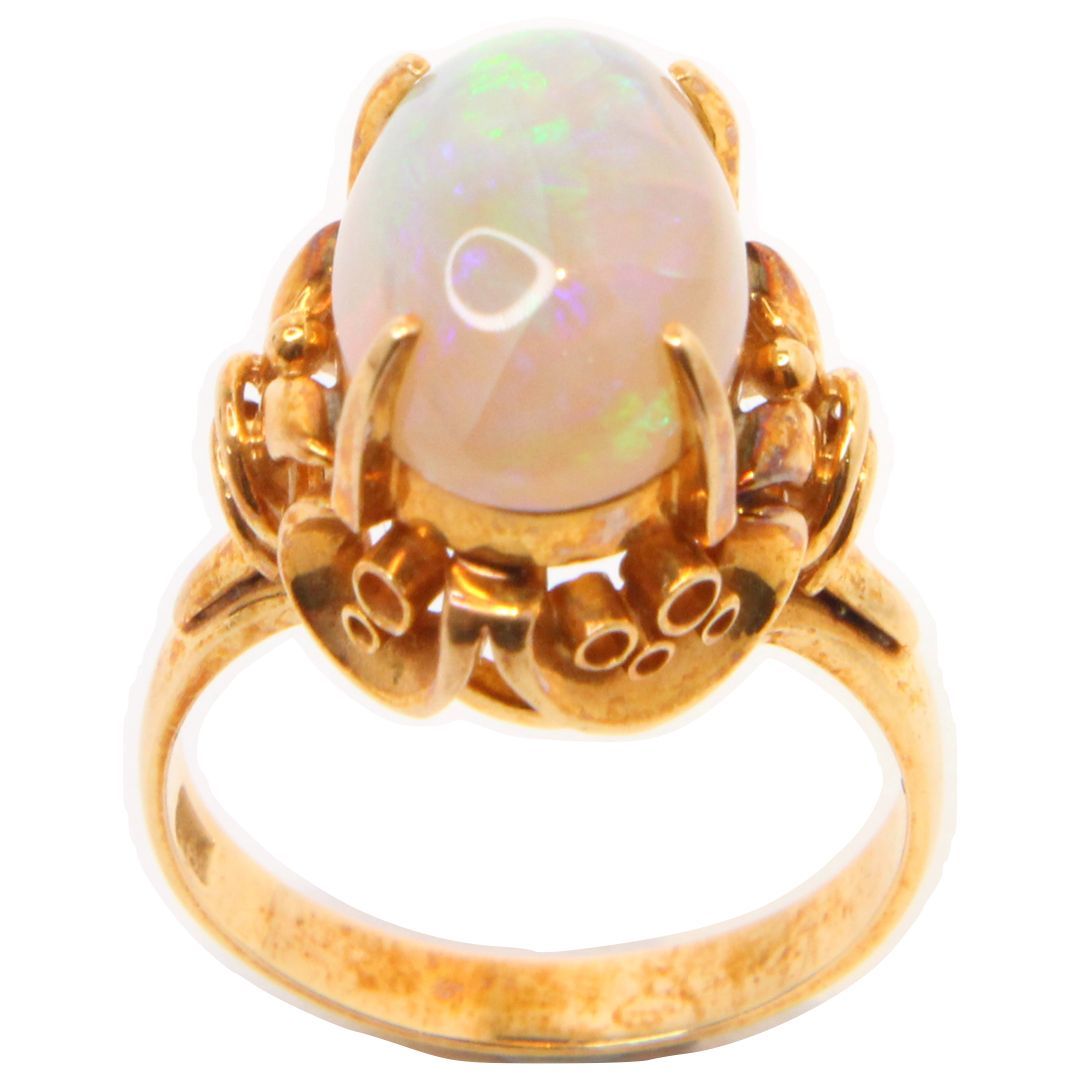 石付きゴールドリング 指輪 金 K18 刻印あり 5.7g 12号 アクセサリー レディース