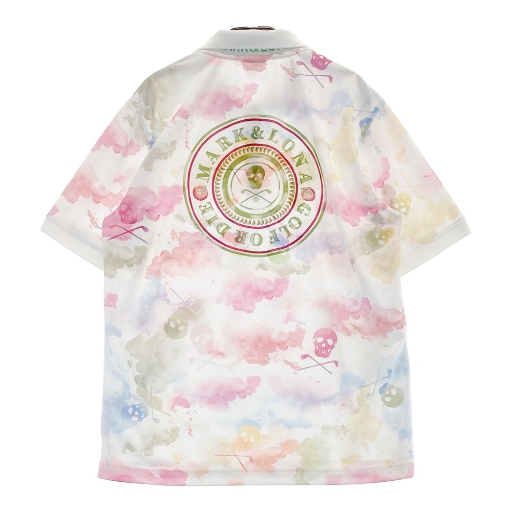 サイズ 50 MARK-LONA マークアンドロナ 半袖ポロシャツ Pulse Camo ホワイト系 240101543513 ゴルフウェア メンズ ストスト