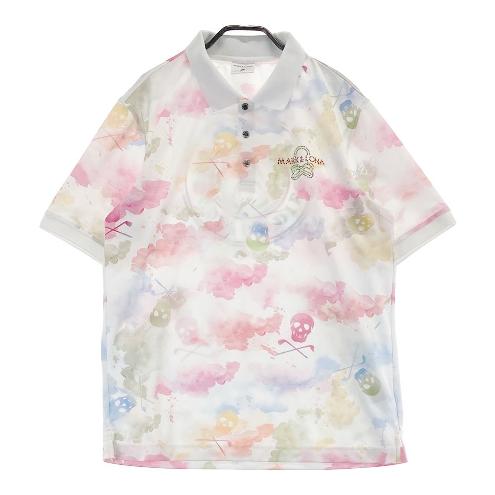 サイズ 50 MARK-LONA マークアンドロナ 半袖ポロシャツ Pulse Camo ホワイト系 240101543513 ゴルフウェア メンズ ストスト