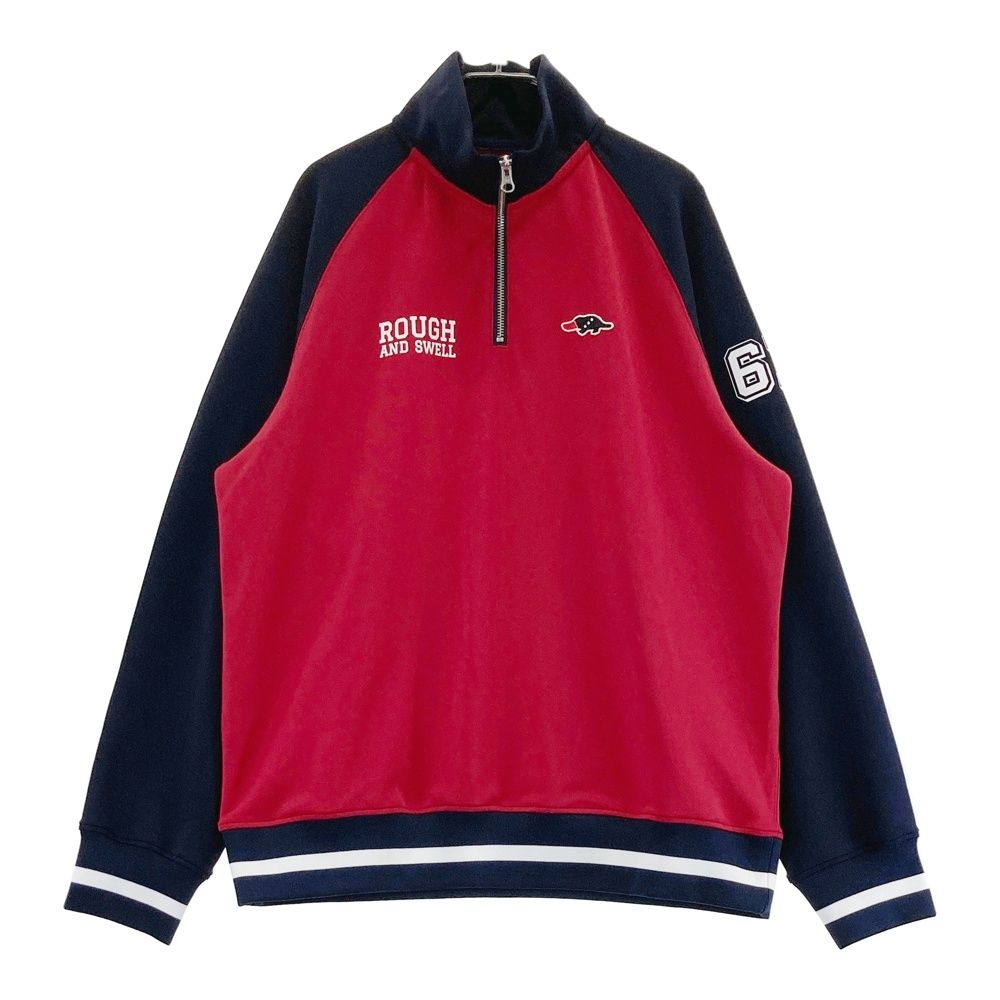 サイズ L ROUGH-SWELL ラフアンドスウェル 2025年モデル ハーフジップスウェット レッド系 240101547992 ゴルフウェア メンズ ストスト