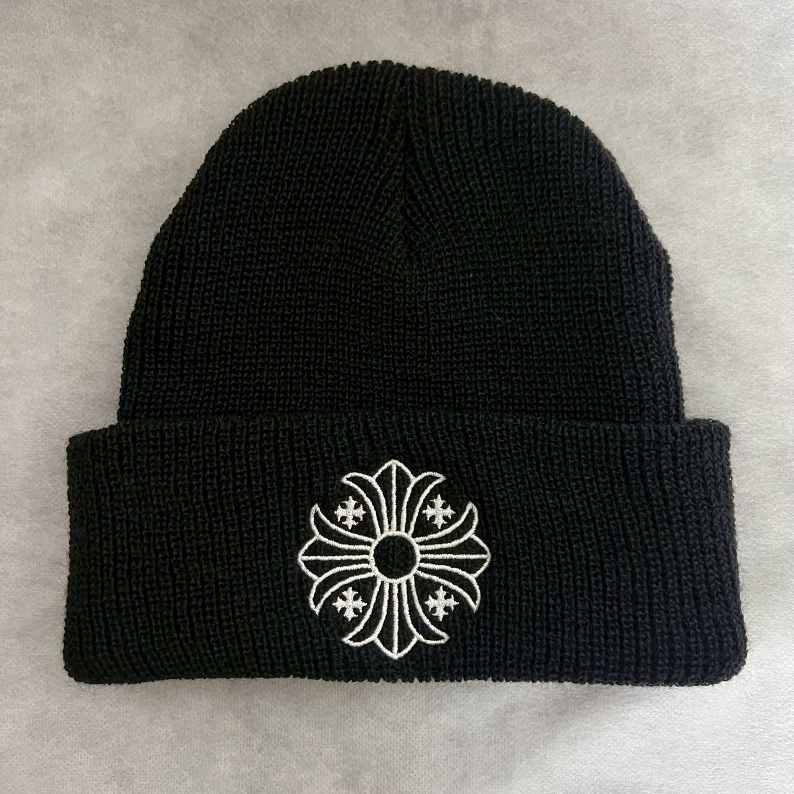 CHROME HEARTS CHプラス クロムハーツ 黒 ブラック Beanie ビーニー ニット帽 帽子 Fサイズ ♥