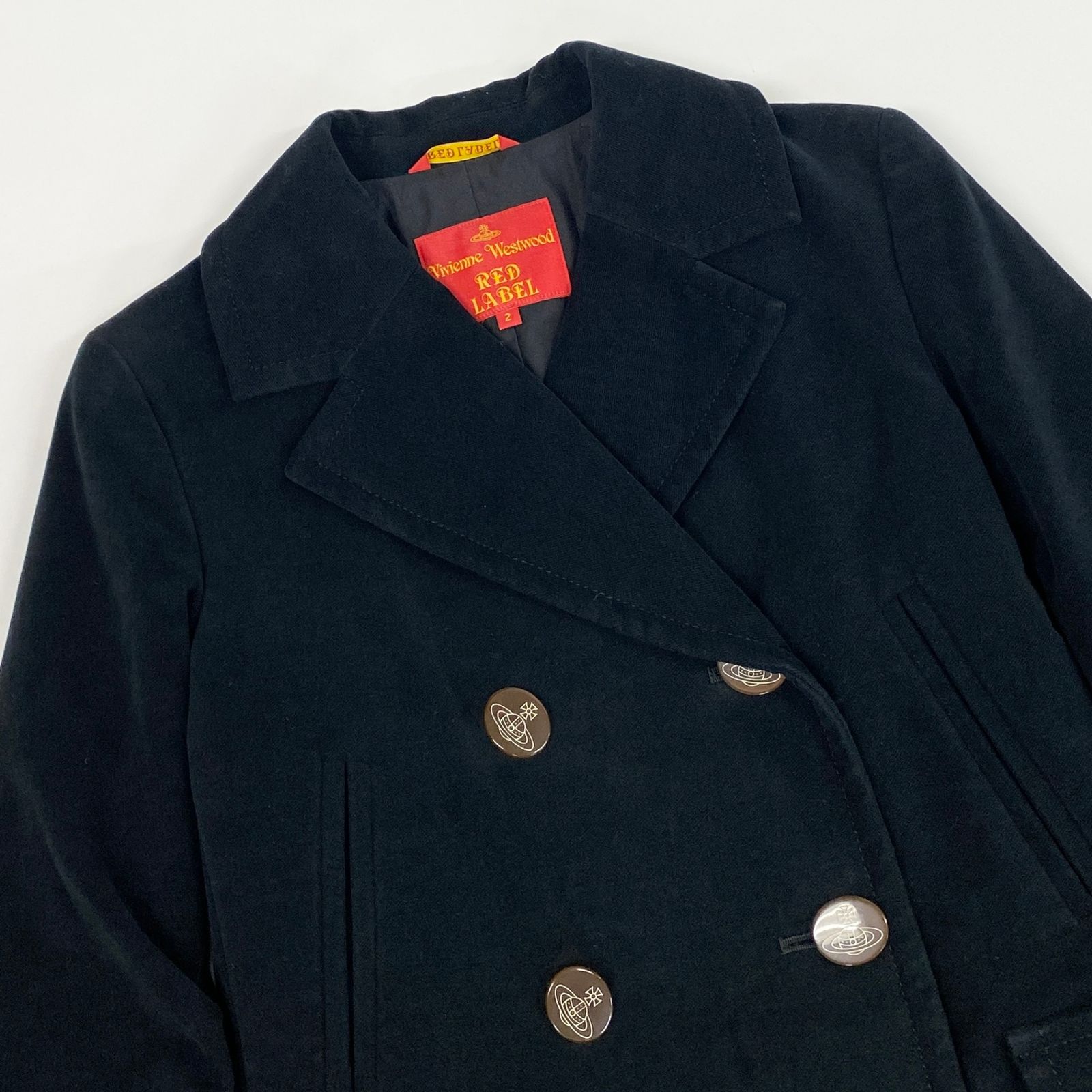 Vivienne Westwood ブラック ピーコート オーブボタン ヴィヴィアン