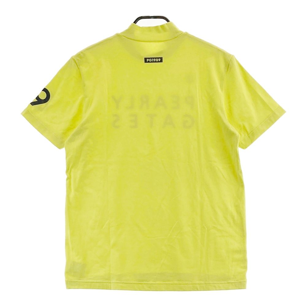 サイズ 5 PEARLY GATES パーリーゲイツ モックネック 半袖Tシャツ プリント イエロー系 240101469903 ゴルフウェア メンズ ストスト