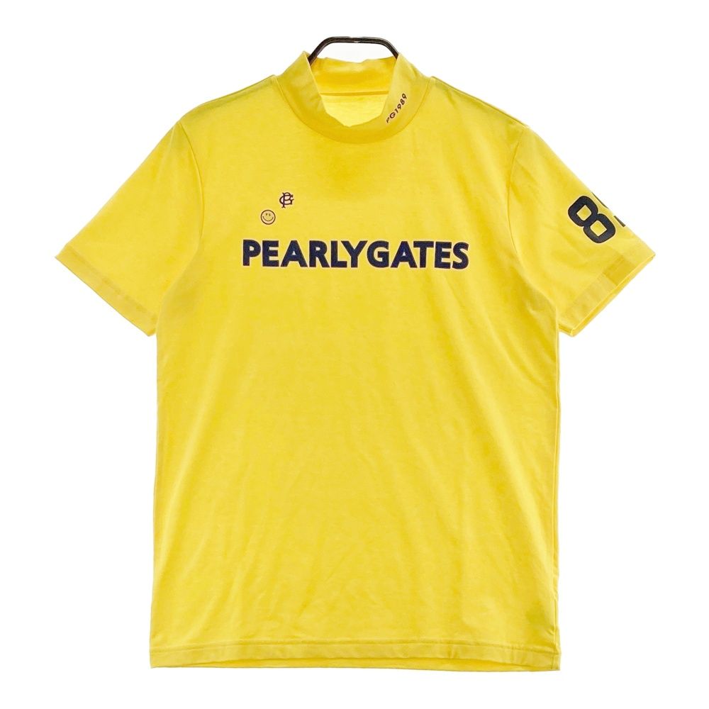 サイズ 4 PEARLY GATES パーリーゲイツ ハイネック 半袖Tシャツ ニコちゃん イエロー系 240101490002 ゴルフウェア メンズ ストスト