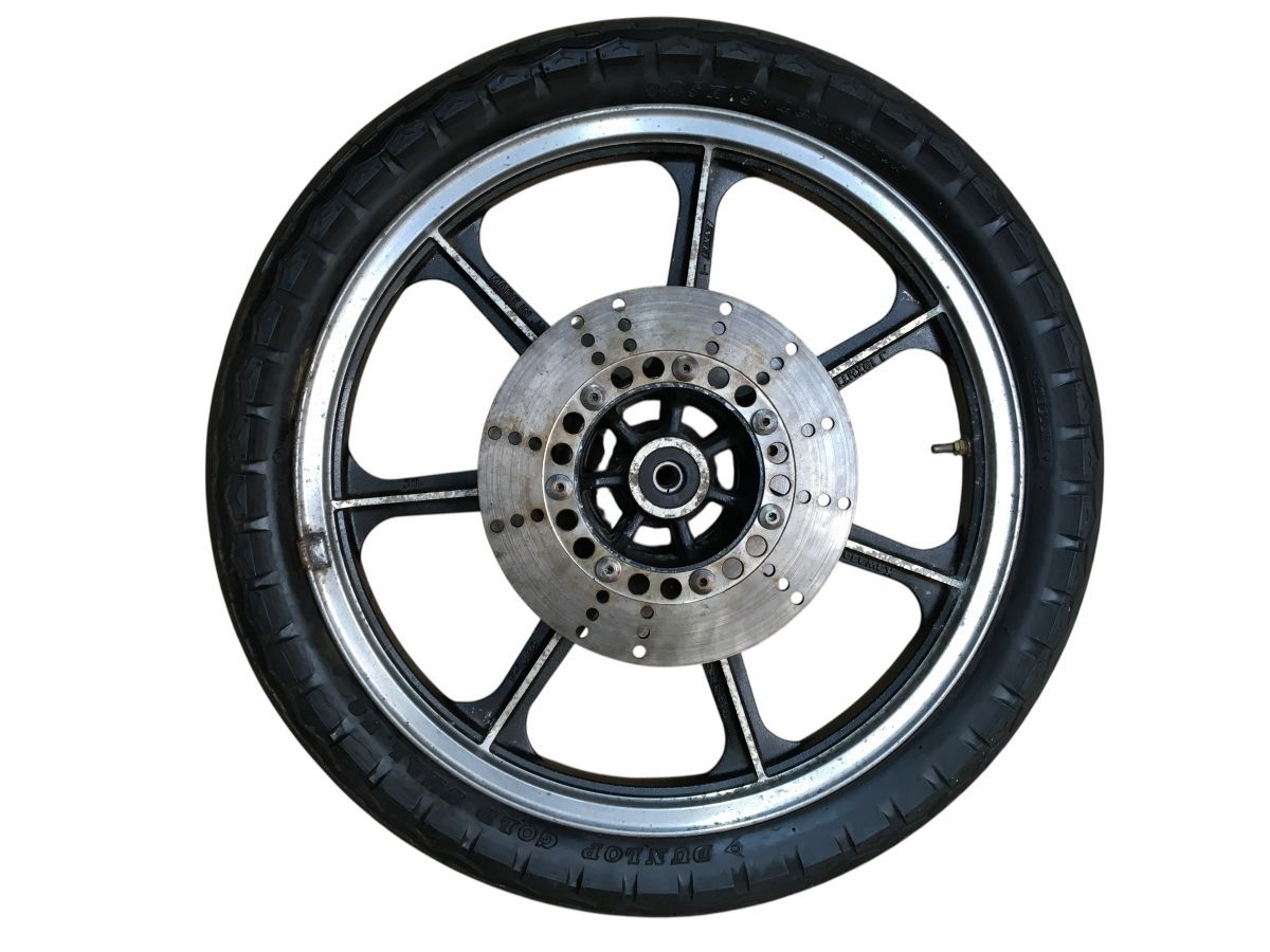 KAWASAKI Z400FX KZ400E E4 フロントホイール F1044 19×1.85 7穴 260φ 5mm厚 Wディスクローター付 TOS-Z4417