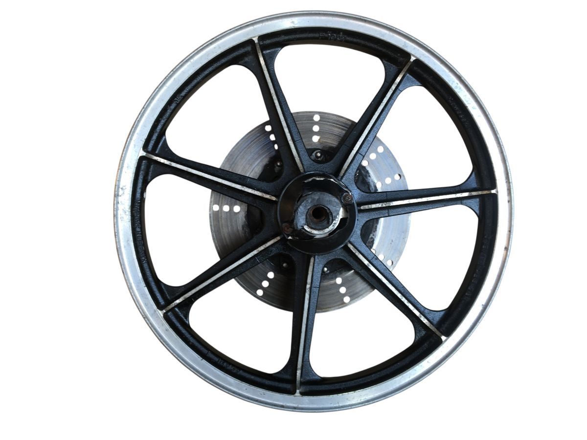 KAWASAKI Z400FX KZ400E フロントホイール F1027 19×1.85 4穴 275φ 5ｍｍ厚 ローター付 レストア ストック TOS-Z4419