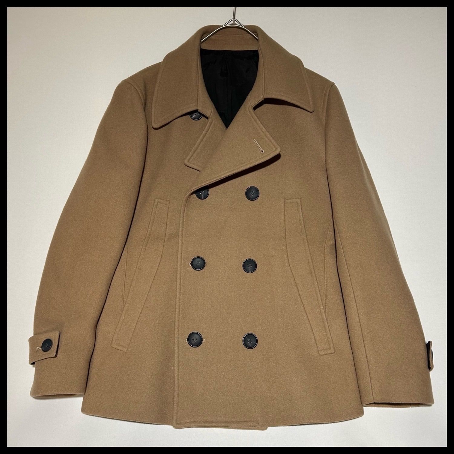 クロ KURO SUPER100 MELTON WOOL Pコート ベージュ ウール 3 XL