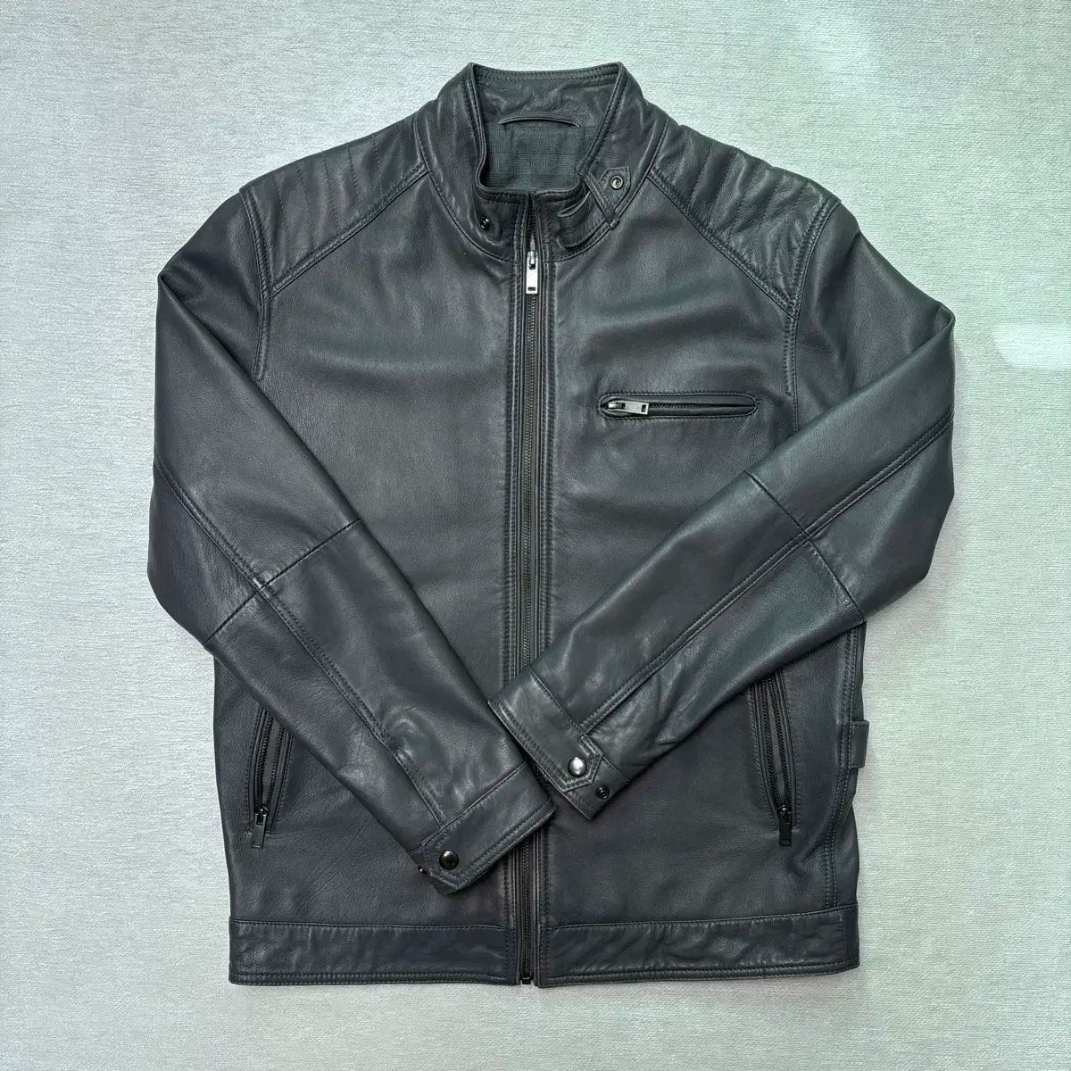 L UOMO ラムスキン ライダースジャケット