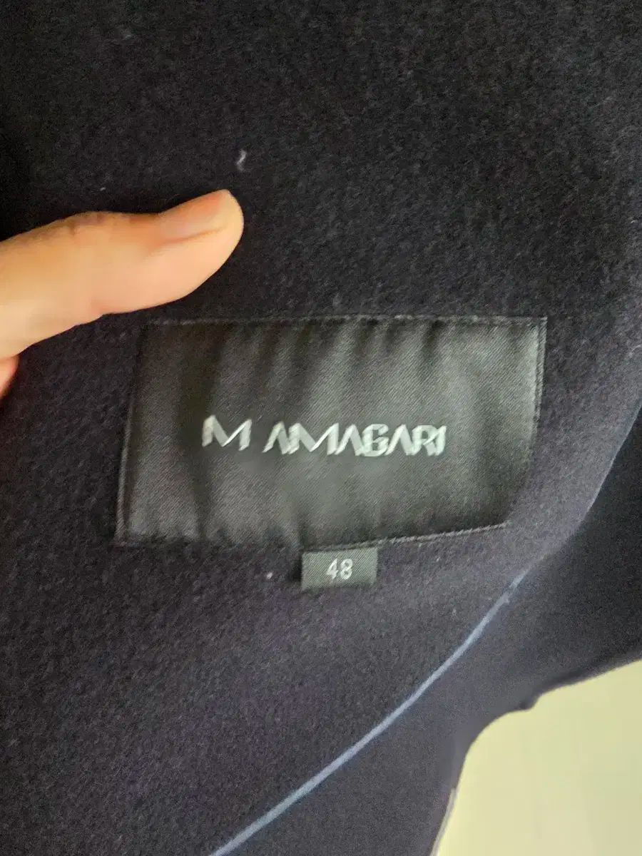 48 ママがり ハンドメイド コート ネイビー