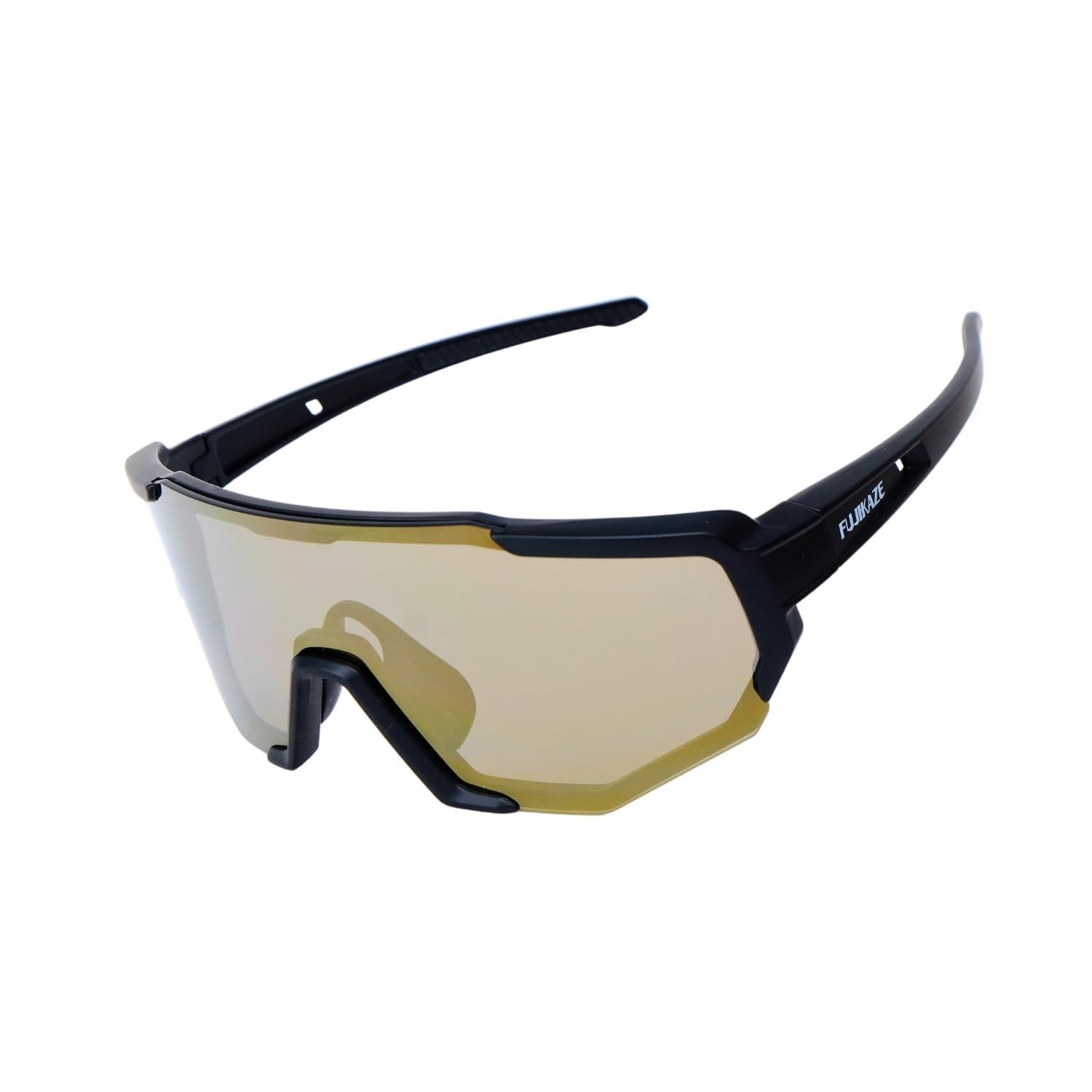 数量 登山 釣り ゴルフ 4枚交換レンズ サイクリング トレラン 超軽量 マラソン 偏光レンズ付き ズレない 紫外線99%カット UV400 収納ケース付き 運動用サングラス スポーツサングラス RNV-02 FUJIKAZE