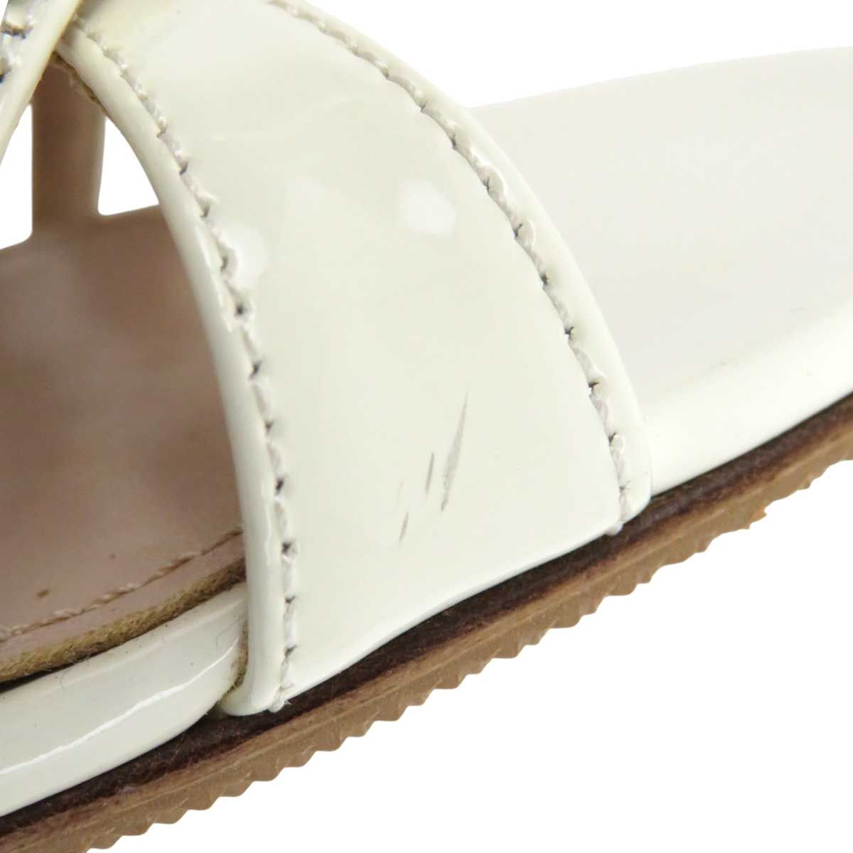 ミュウミュウ ビジュー ストラップ サンダル レディース ホワイト