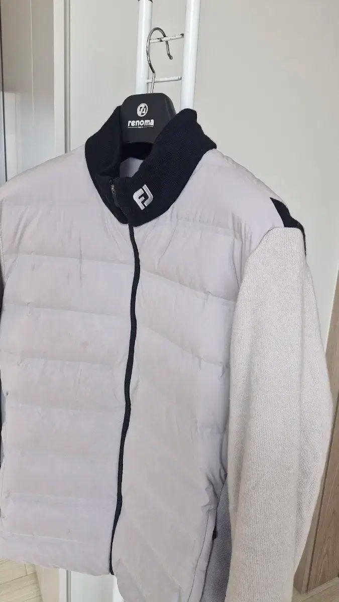 ニットバイカラーグースダウンジャケット