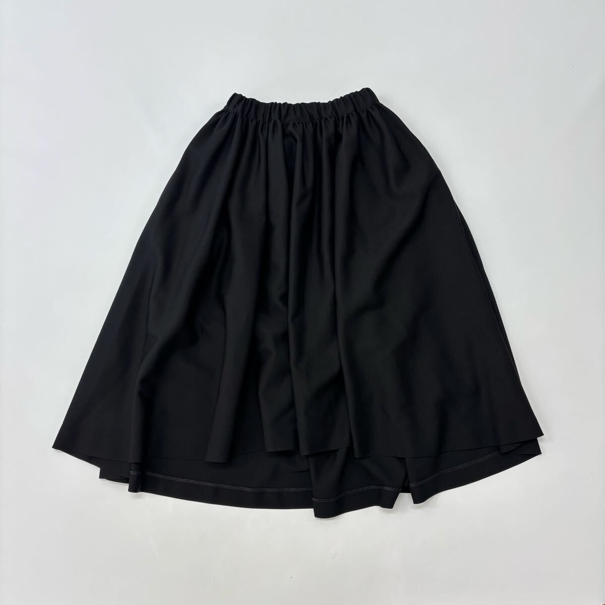 22ss 2025 noir kei ninomiya COMME des GARCONS ケイニノミヤ ギャルソン ウールドスキン ギャザー イージー スカート S 711-0120