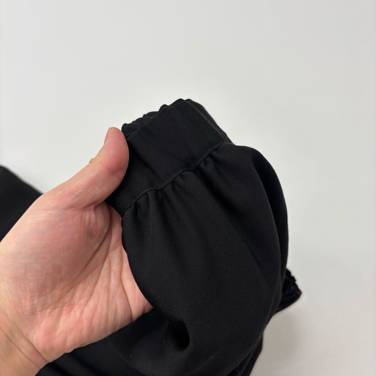  22 ss 2025 noir kei ninomiya COMME des GARCONS ケイニノミヤ ギャルソン ウールドスキン ギャザー イージー スカート S 711-0120 その他 ひざ丈スカート