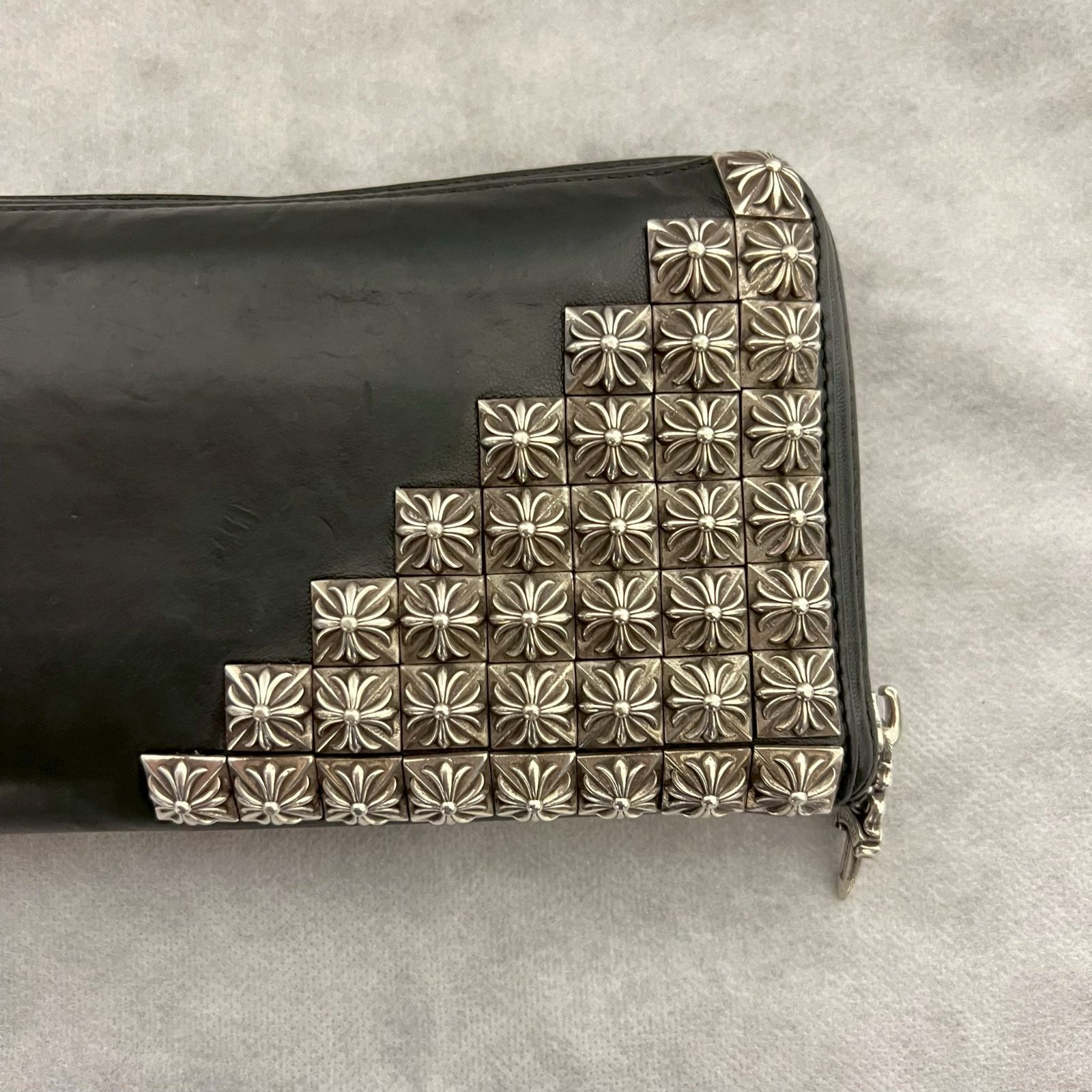 CHROME HEARTS クロムハーツ REC F ZIP ゼロピラミッド スタッズ 本革 