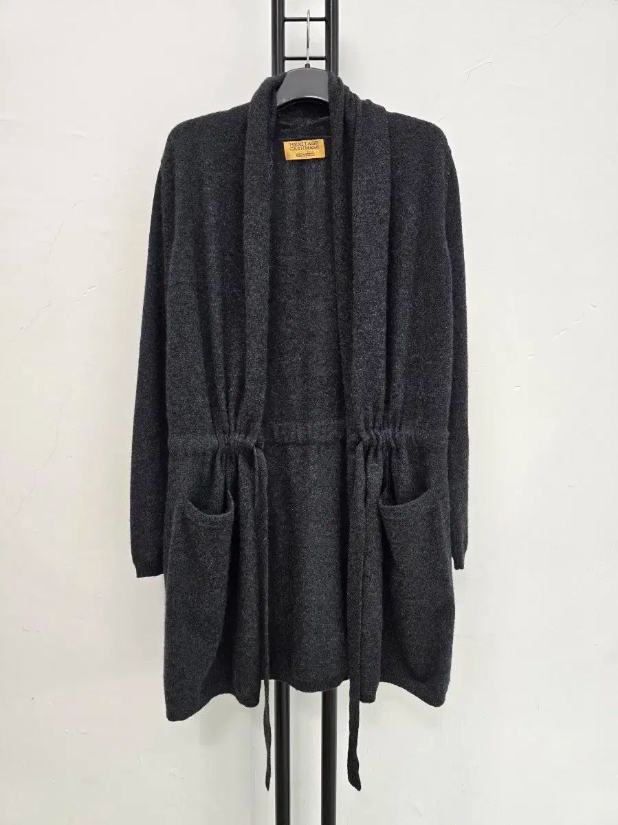 英国製ヘリテイジ カシミア GOLD カシミア チャコール カーディガン