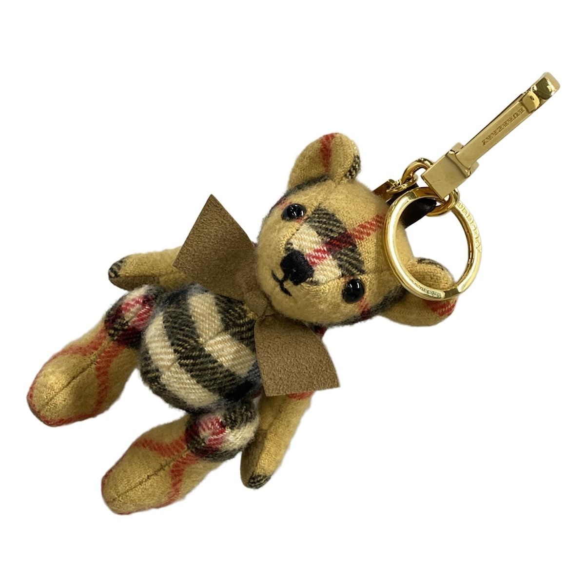 BURBERRY LONDON ENGLAND バーバリーロンドンイングランド キーホルダー チャーム - ベージュ×黒×レッド クマ|チェック柄 カシミヤ