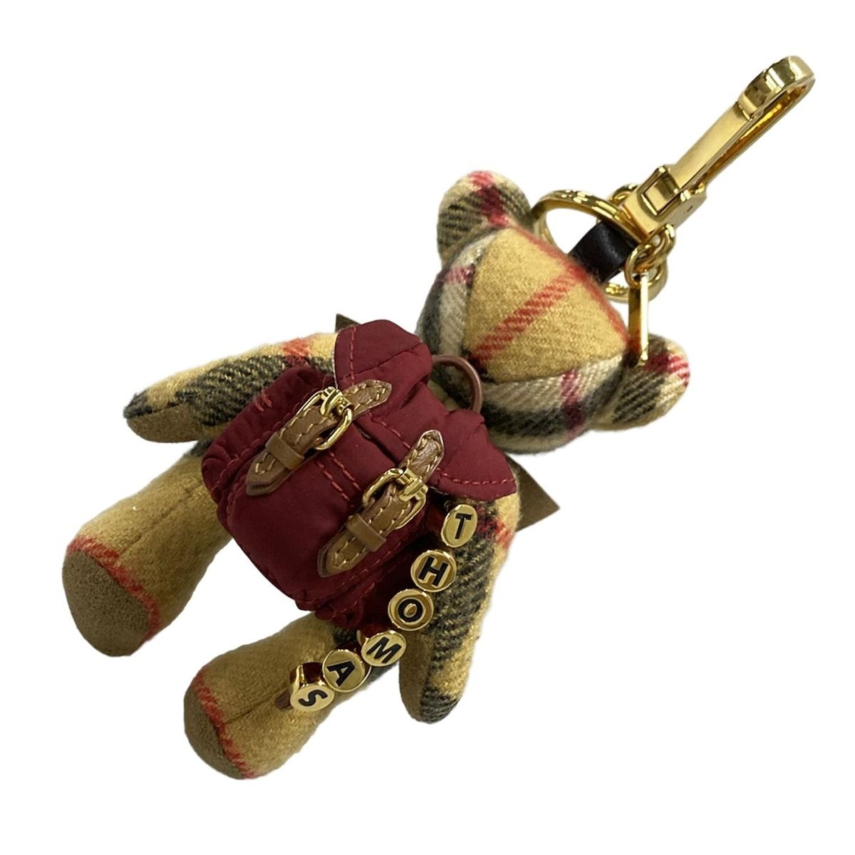 BURBERRY LONDON ENGLAND バーバリーロンドンイングランド キーホルダー チャーム - ベージュ×黒×レッド クマ|チェック柄 カシミヤ