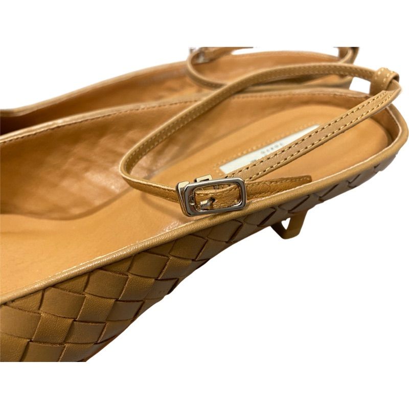 ナローストラップレザーメッシュミュール