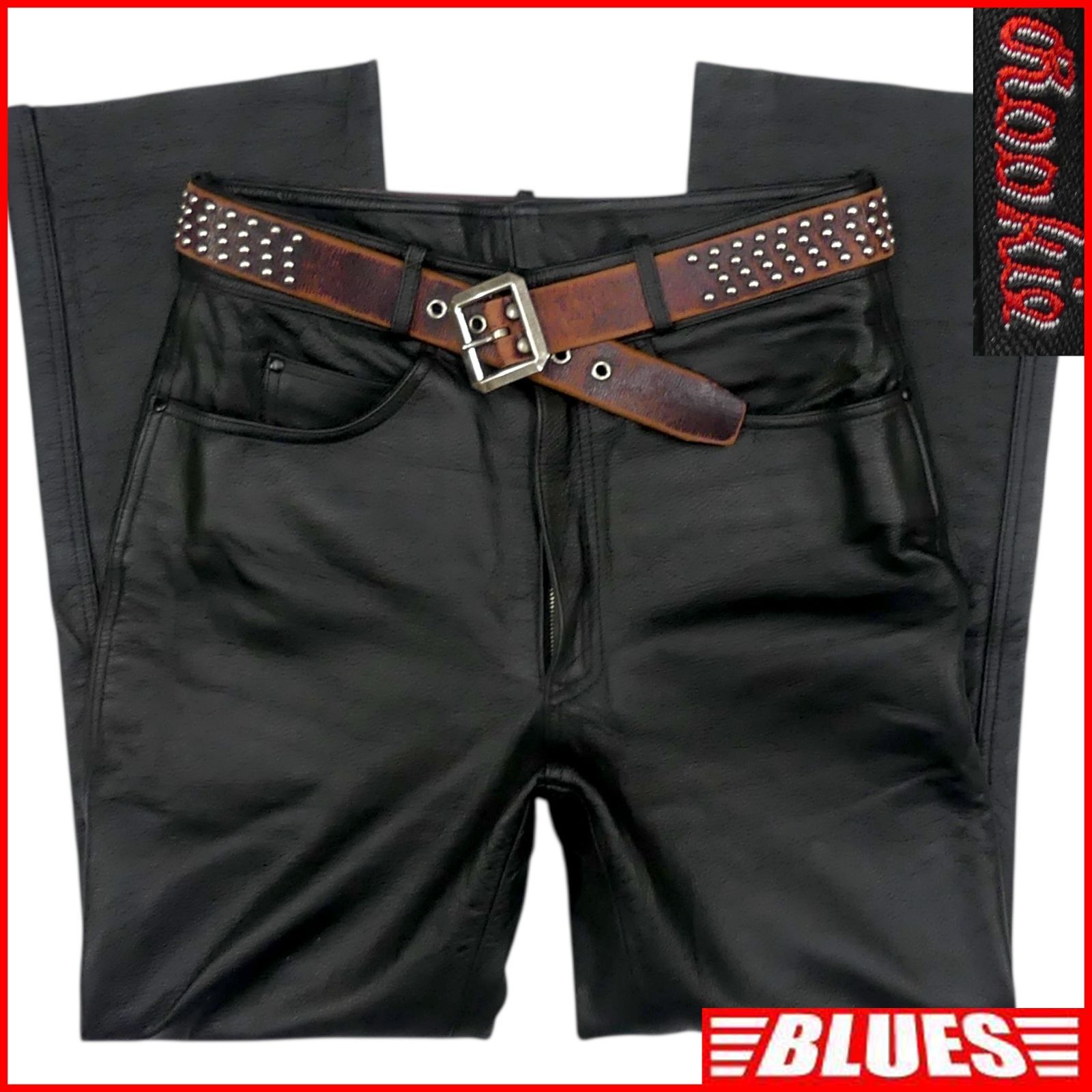 Rookie Leathers ルーキー レザーパンツ XL 本革 メンズ 黒 革パンツ