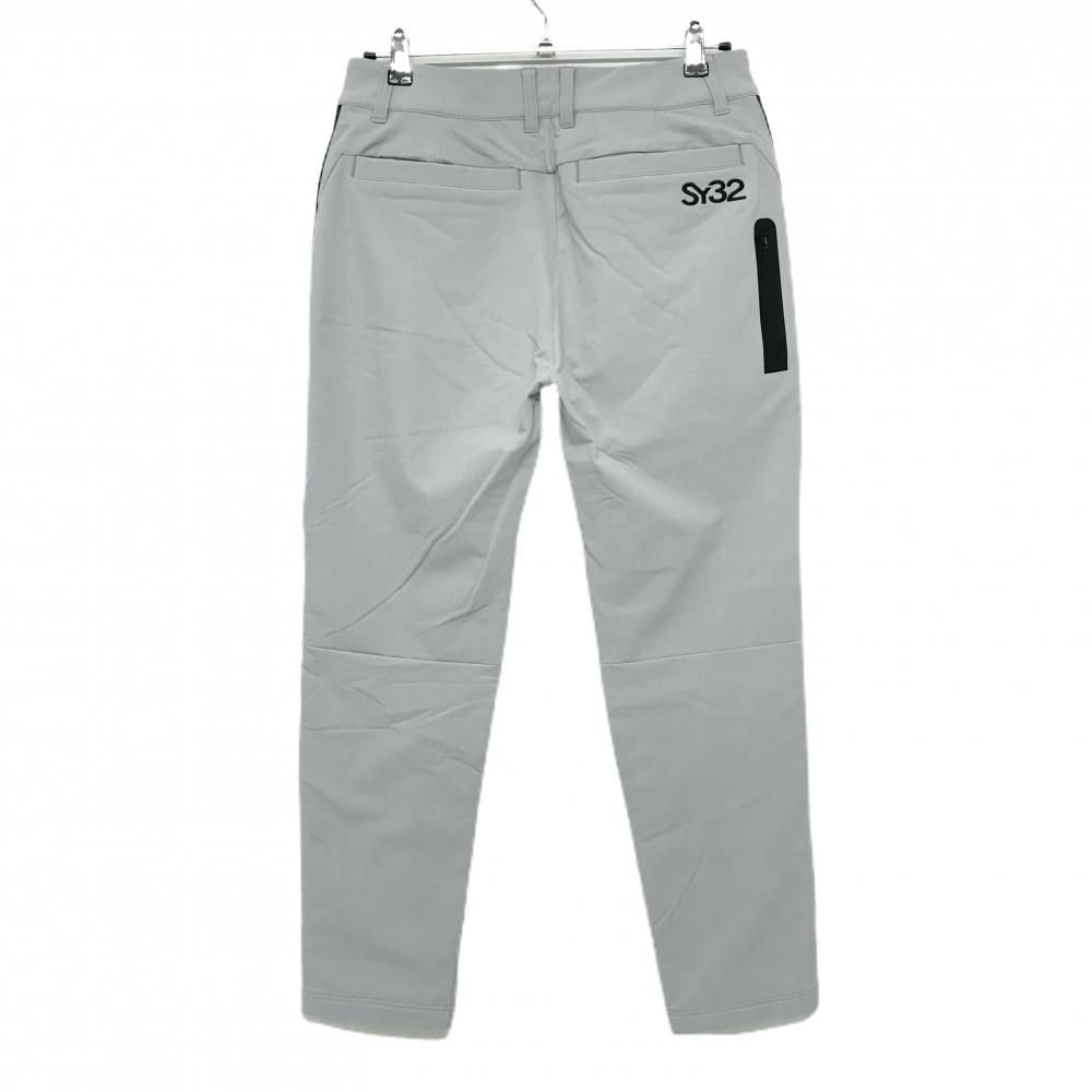 新品】SY32 パンツ グレー×黒 サイドロゴライン 裏起毛 ストーム