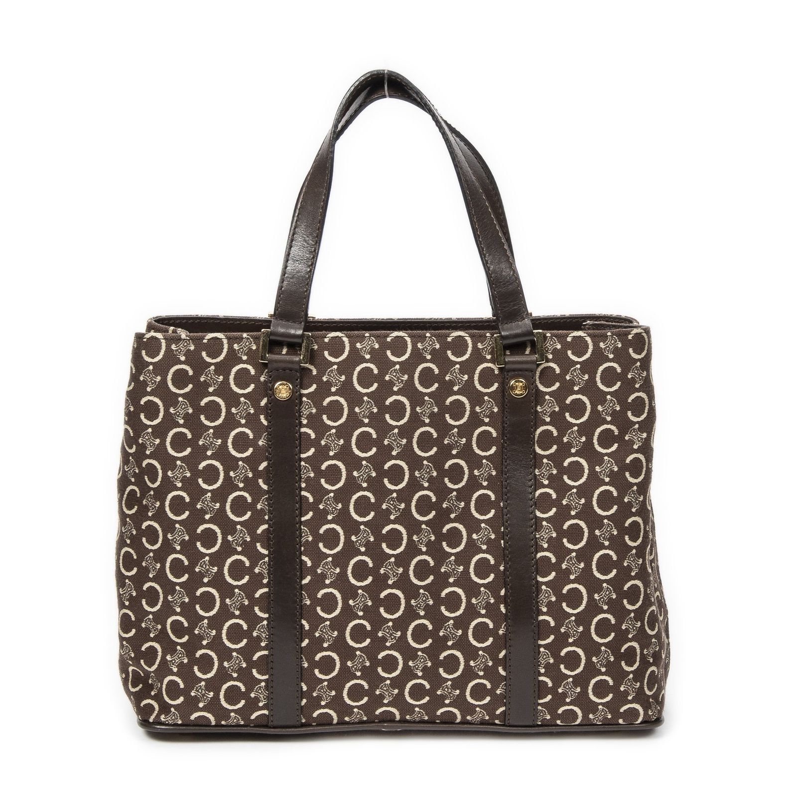 CELINE セリーヌスモールポップトート茶色C マカダムキャンバスA NEXPOTALLINN_EU