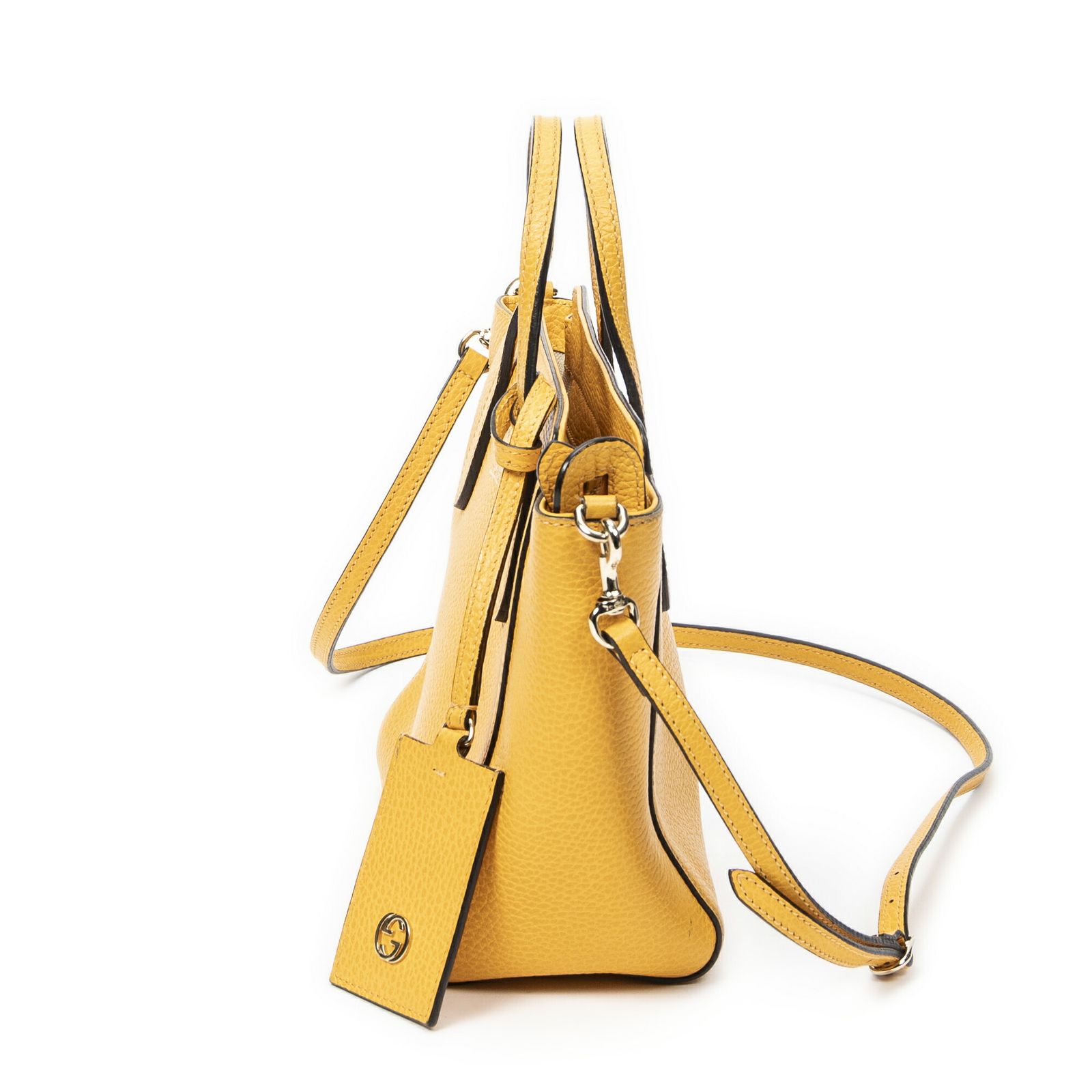 GUCCI グッチミニスイングトート黄色グレインカーフスキンレザーA DECORATOM_COM_BR