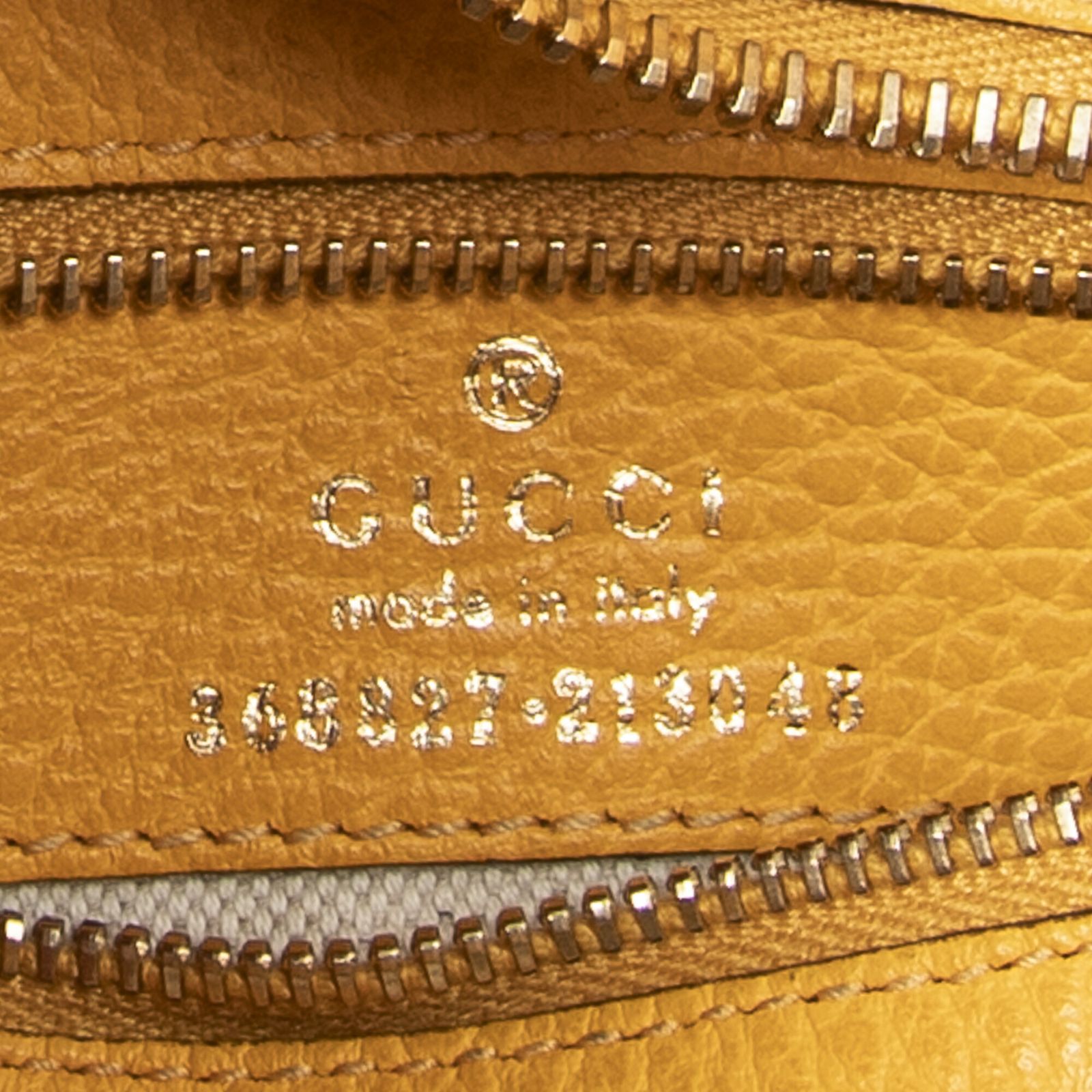 グッチミニスイングトート黄色グレインカーフスキンレザーA