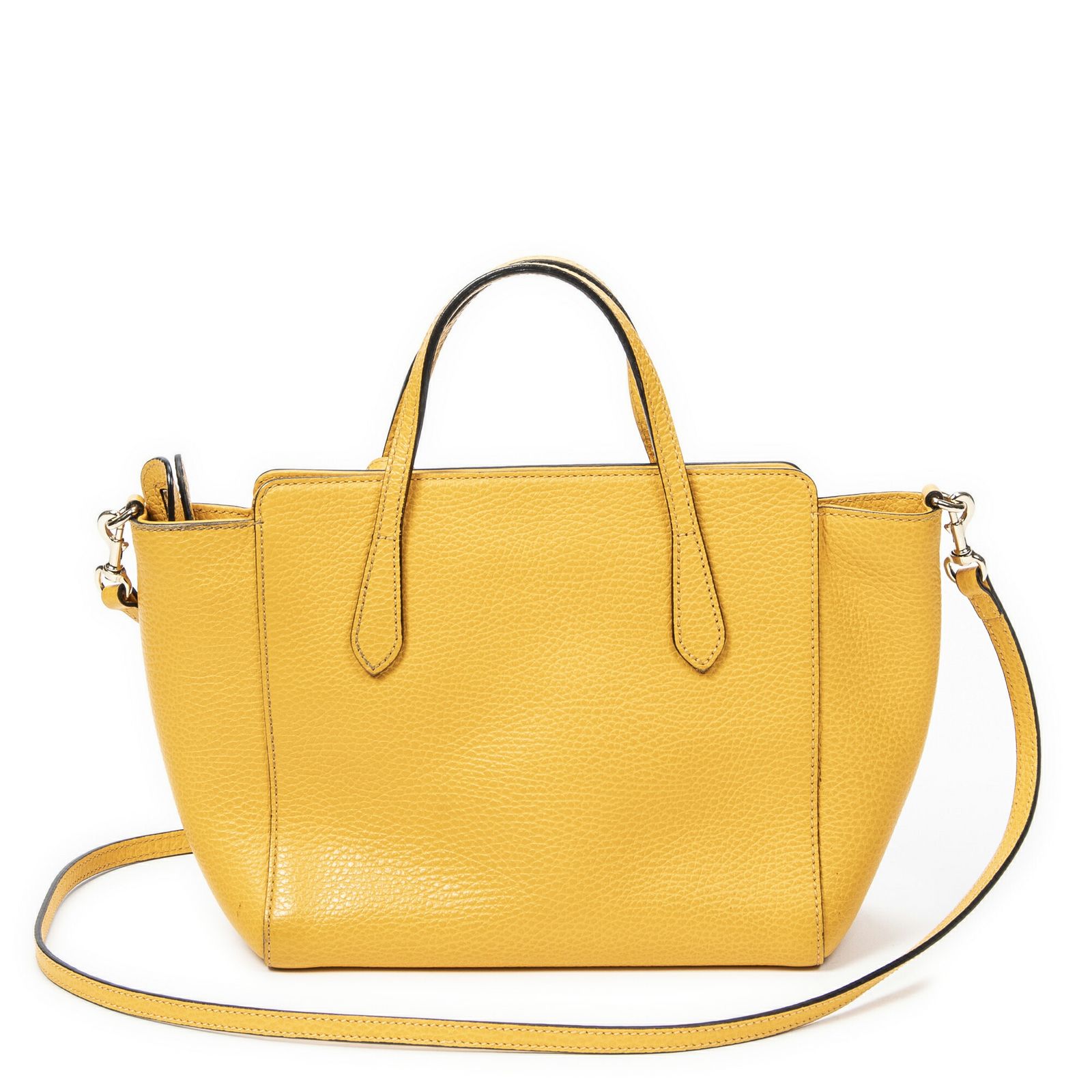 GUCCI グッチミニスイングトート黄色グレインカーフスキンレザーA