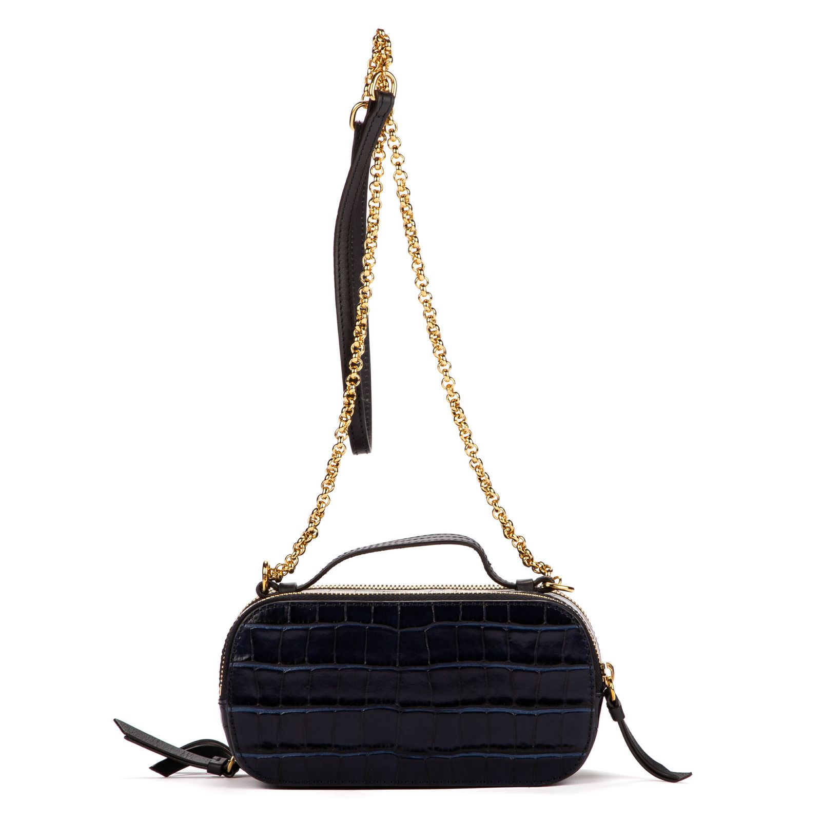 CHLOE クロエアイウェアネイビーブルークロコ型押しレザーA