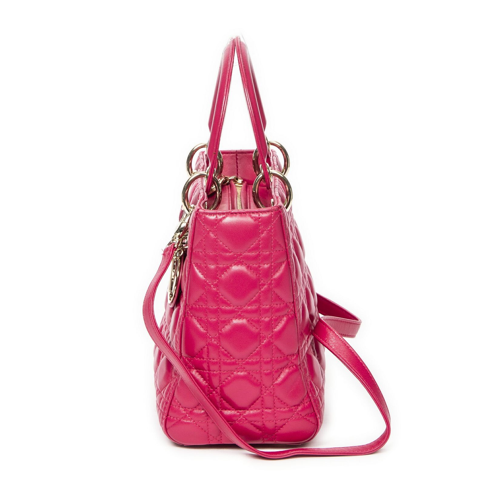 DIOR ディオールミディアム レディ ディオール ジップフューシャカナージラムスキンレザーA DECORATOM_COM_BR