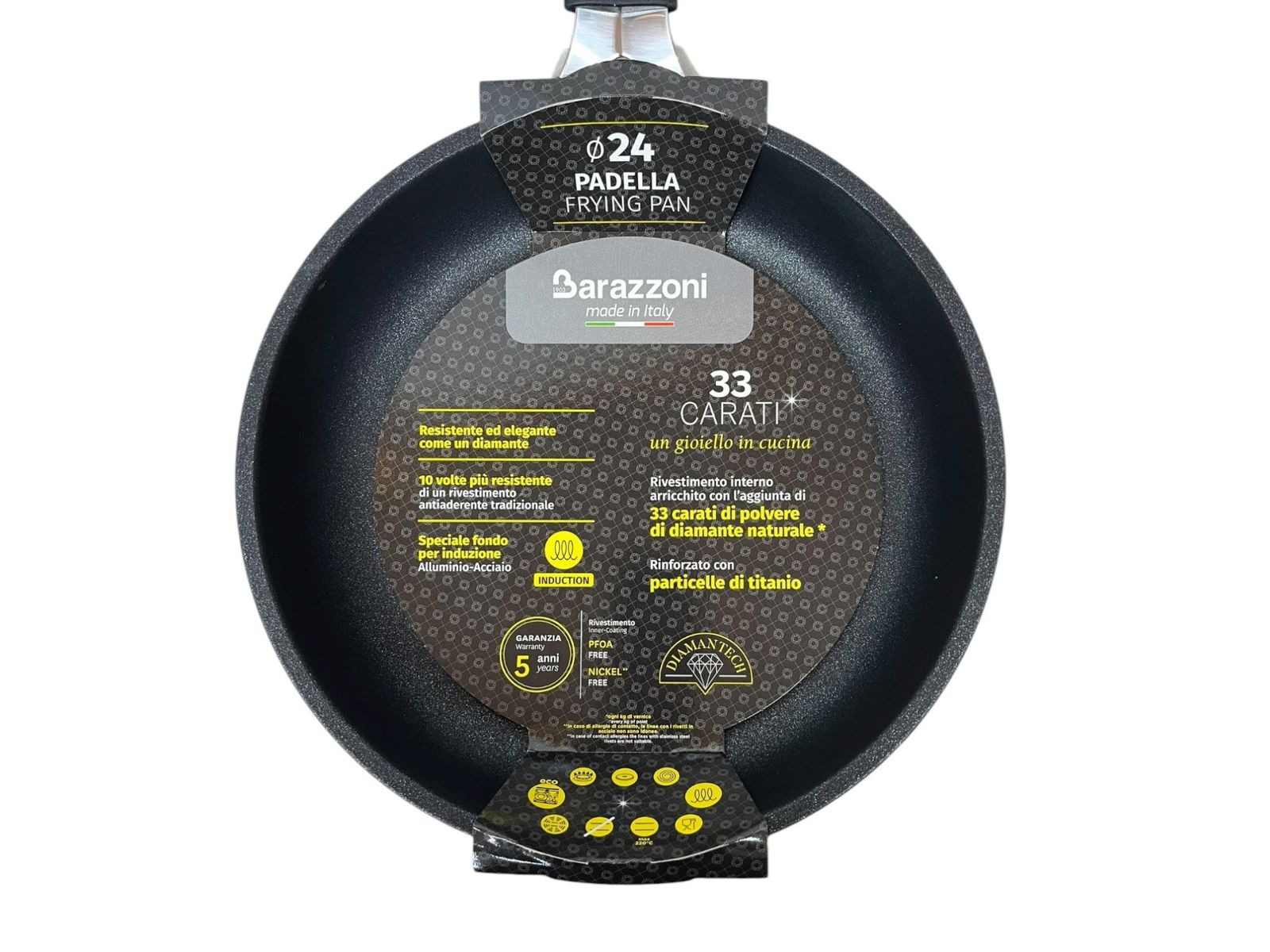 バラゾーニ 耐熱ガラス蓋付きIH対応フライパン