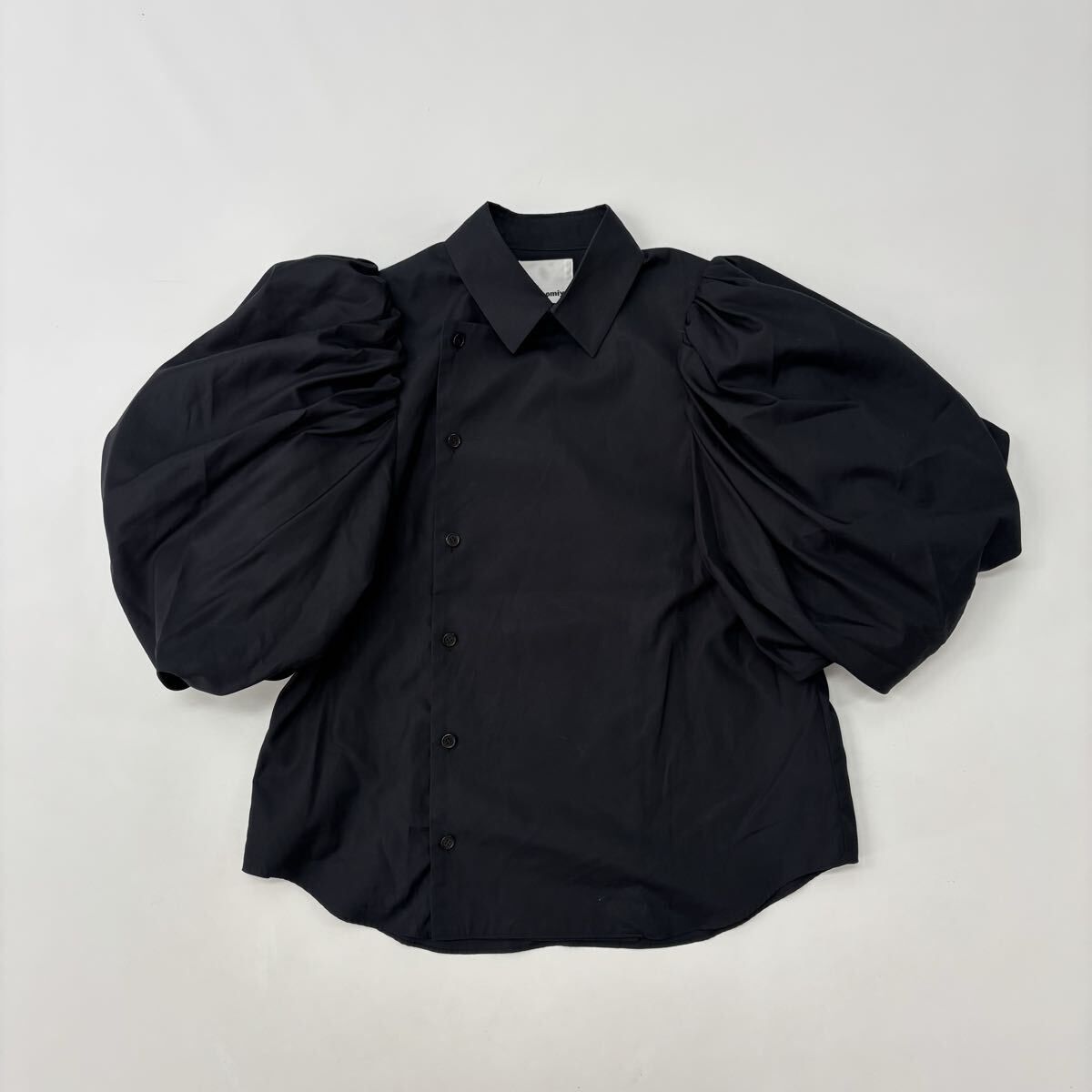 24ss 2025 noir kei ninomiya COMME des GARCONS ケイニノミヤ コム デ ギャルソン 綿 ブロード ブラウス ブラック 系 サイズ M 711-0100