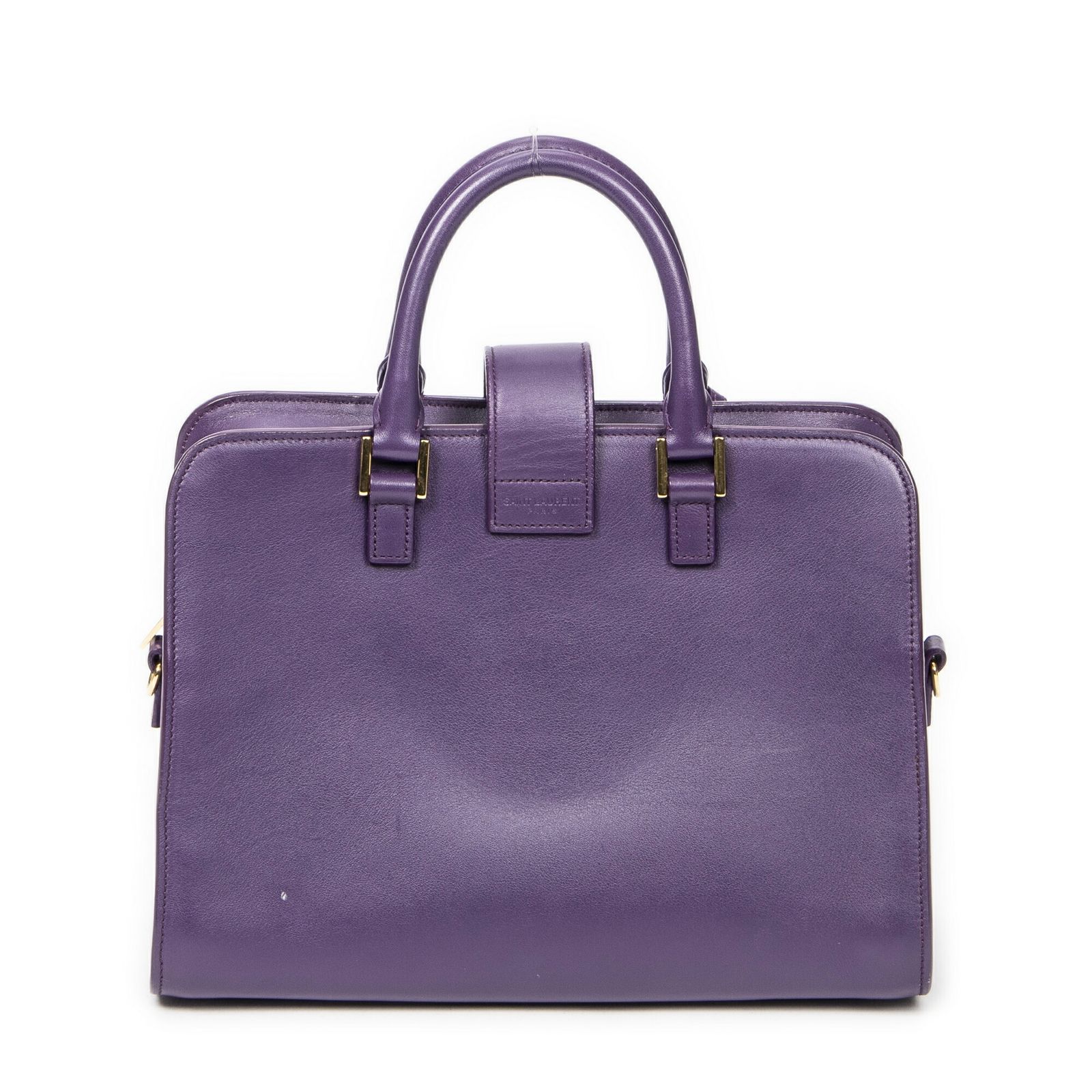 LAURENT イヴサンローラン紫スムースカーフスキンレザーA