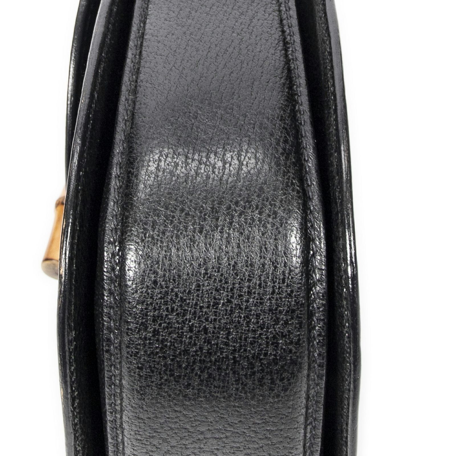 GUCCI グッチスモールバンブートップハンドルフラップ黒カーフスキンレザーA